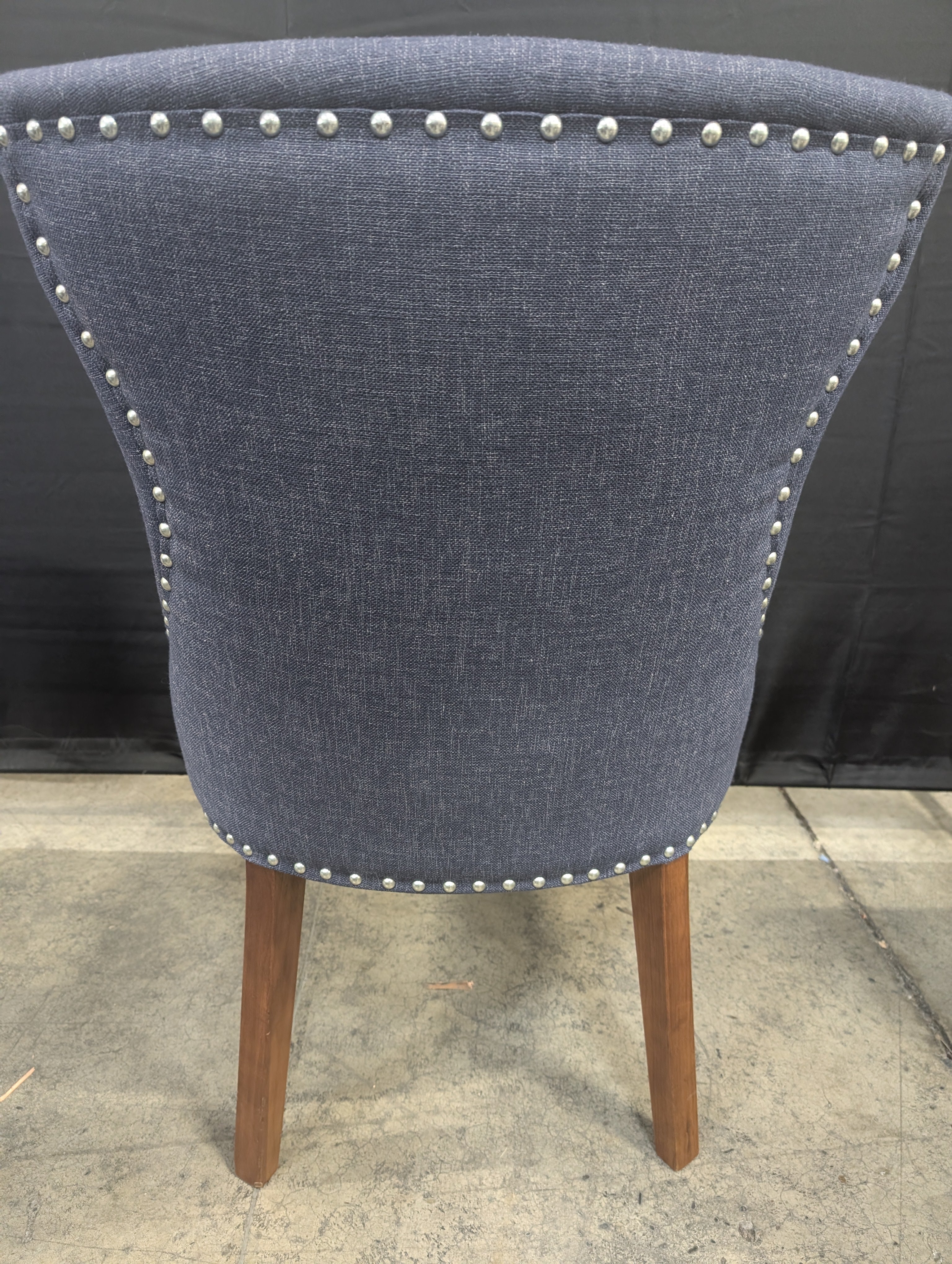 Jonathan Adler Happy Chic Navy Blue High-Back Tufted Accent Chair