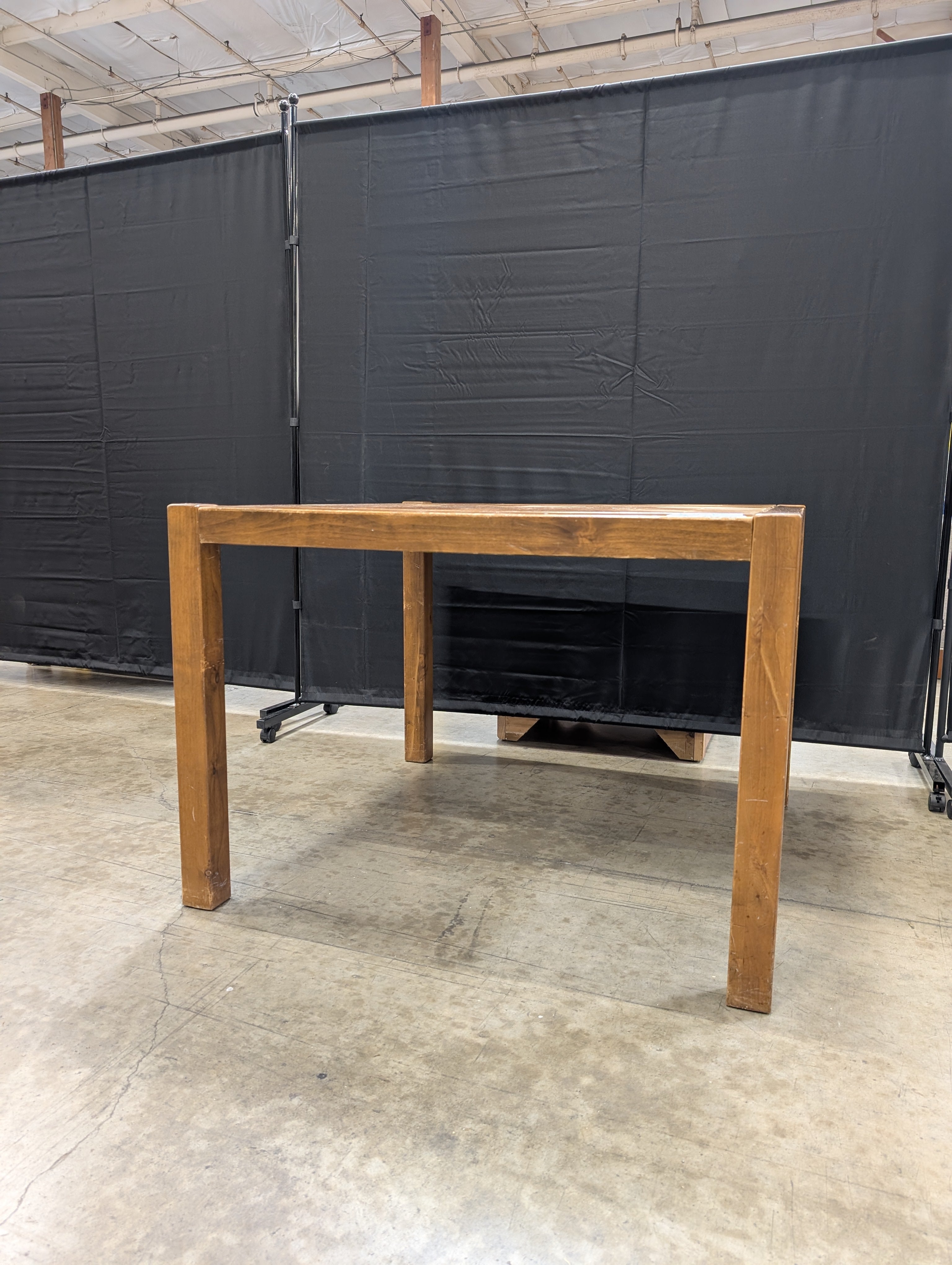 Square Brown Wood Accent Table