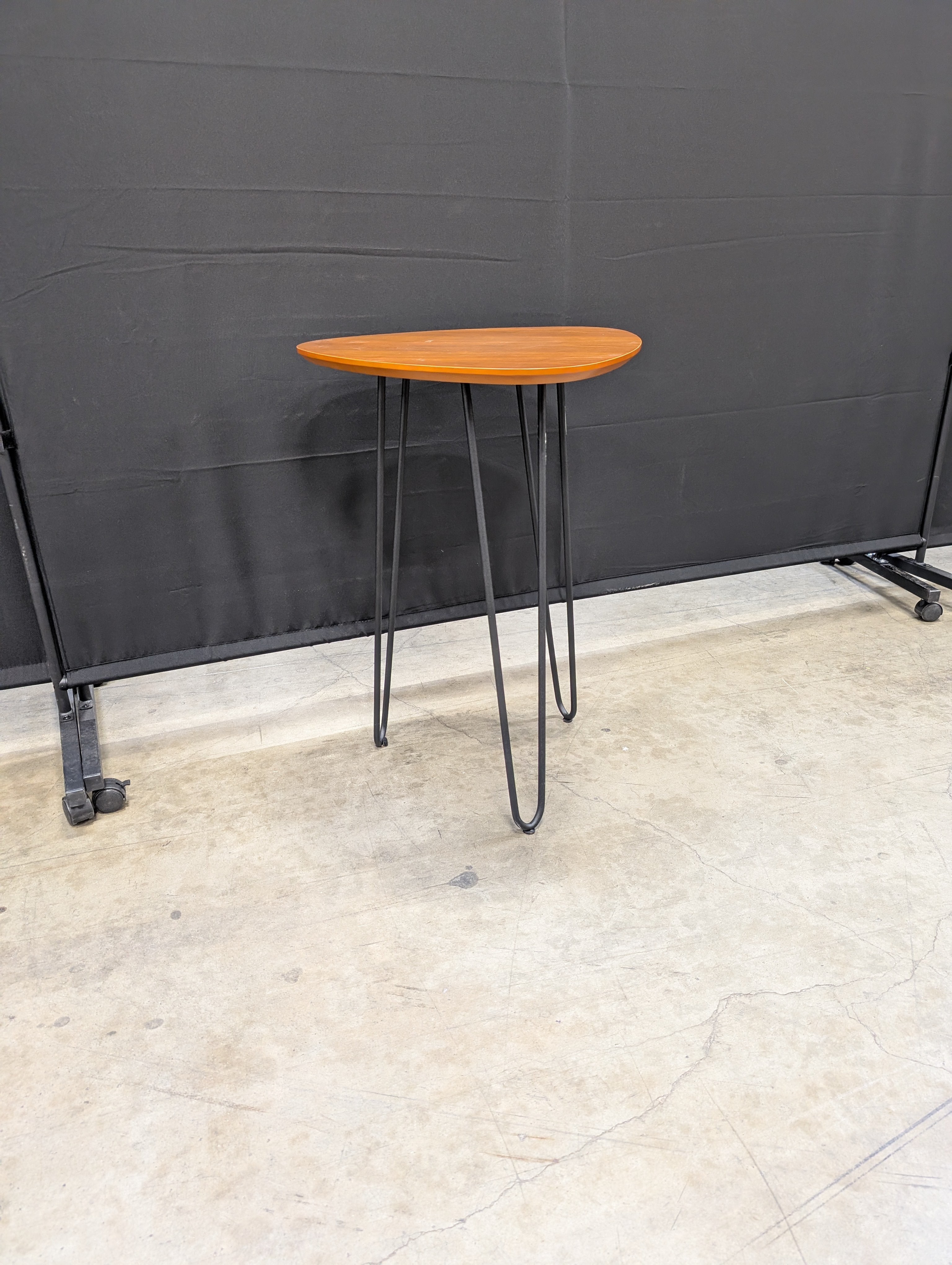 Walker Edison Triangular Wood Top Side Table