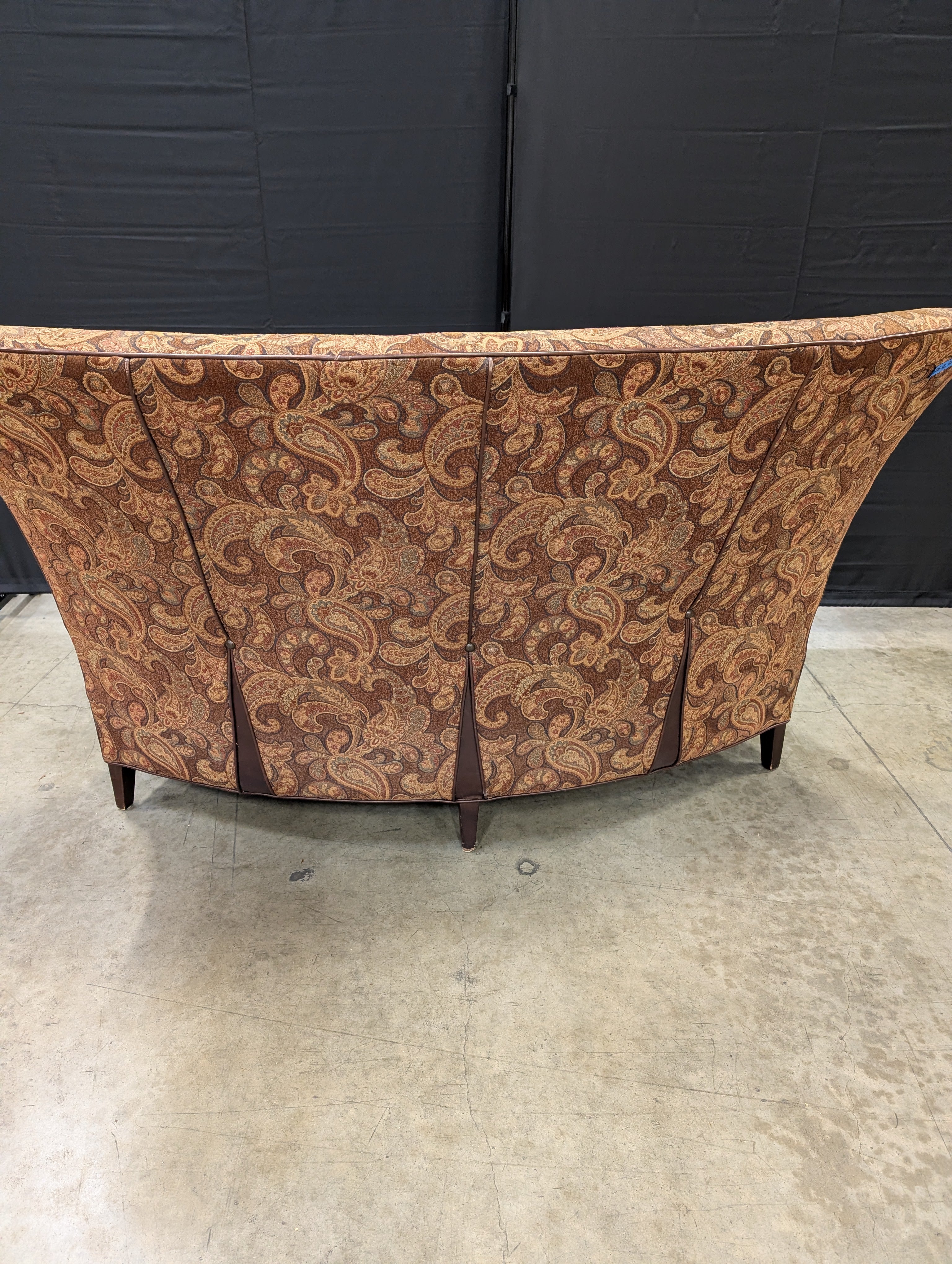 Curved Paisley Upholstered Settee
