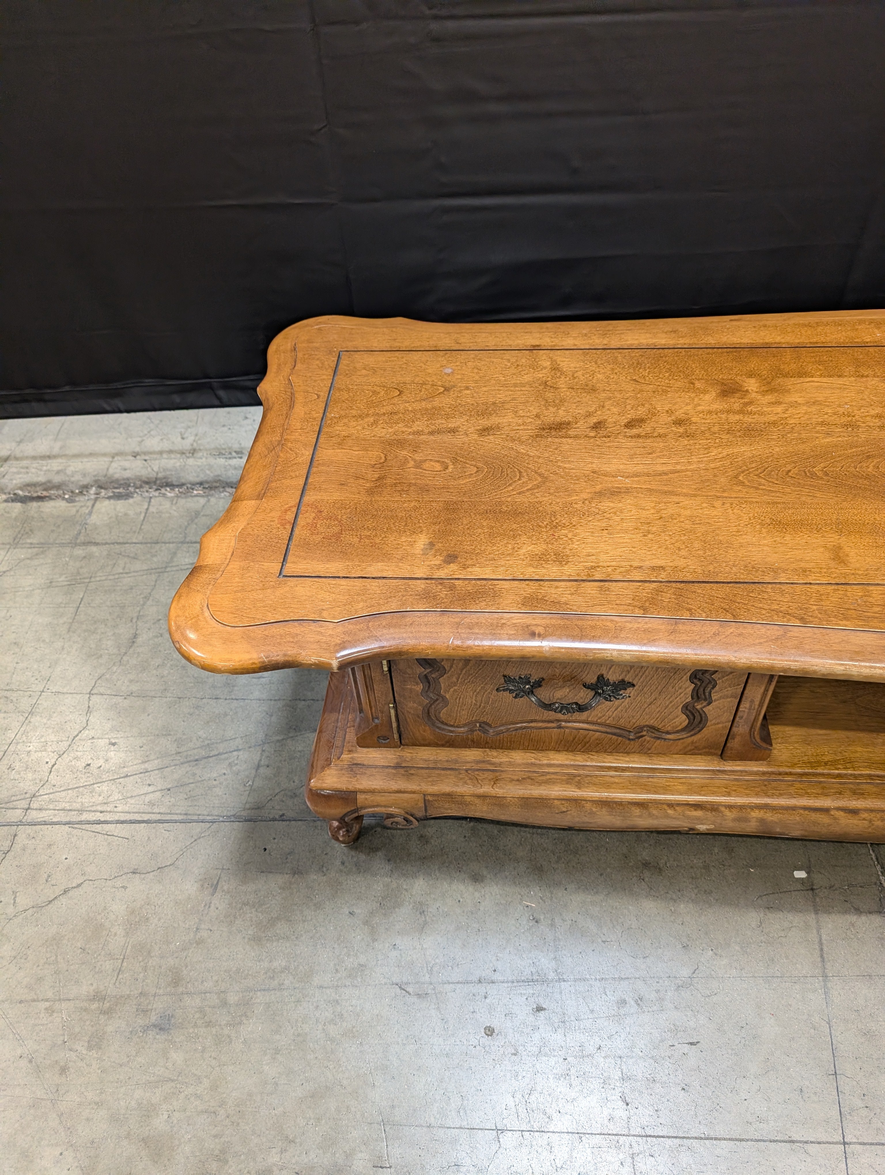 Ornate Carved Wood French Provincial Coffee Table