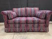 Traditional Burgundy Striped Two-Seater Sofa
