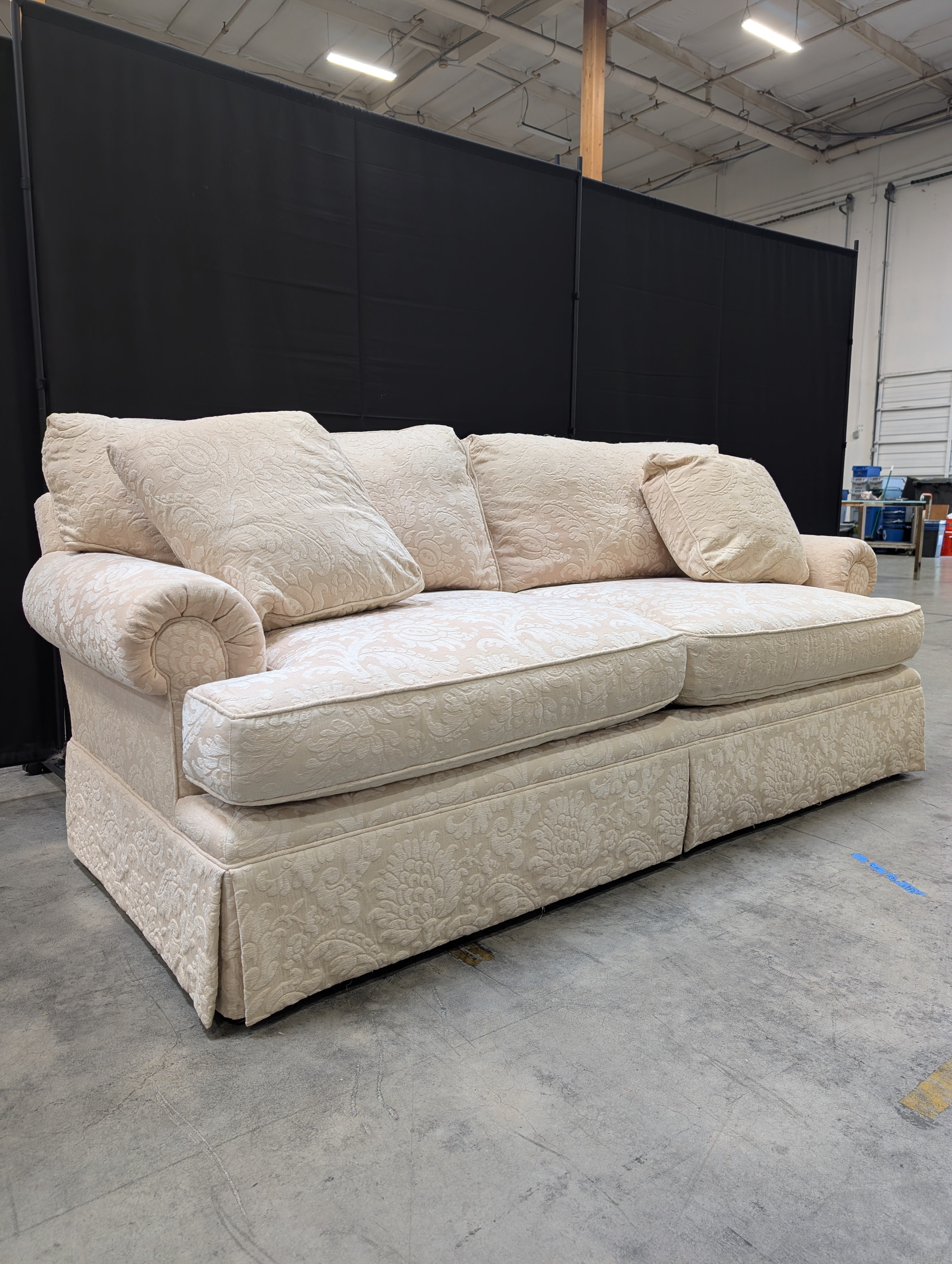 Cream Patterned Baker furniture Two-Cushion Loveseat