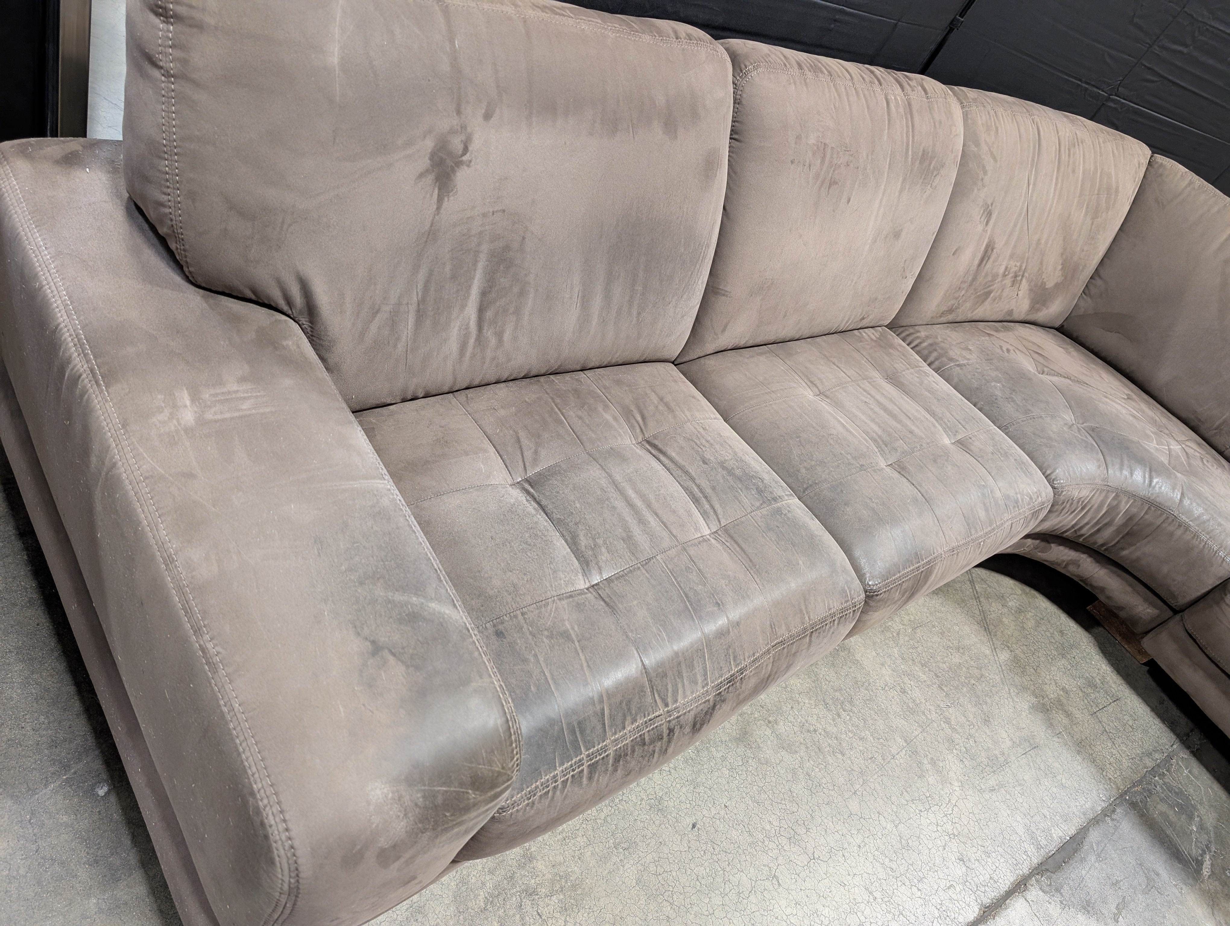 Spacious Dark Brown Upholstered Sectional Sofa