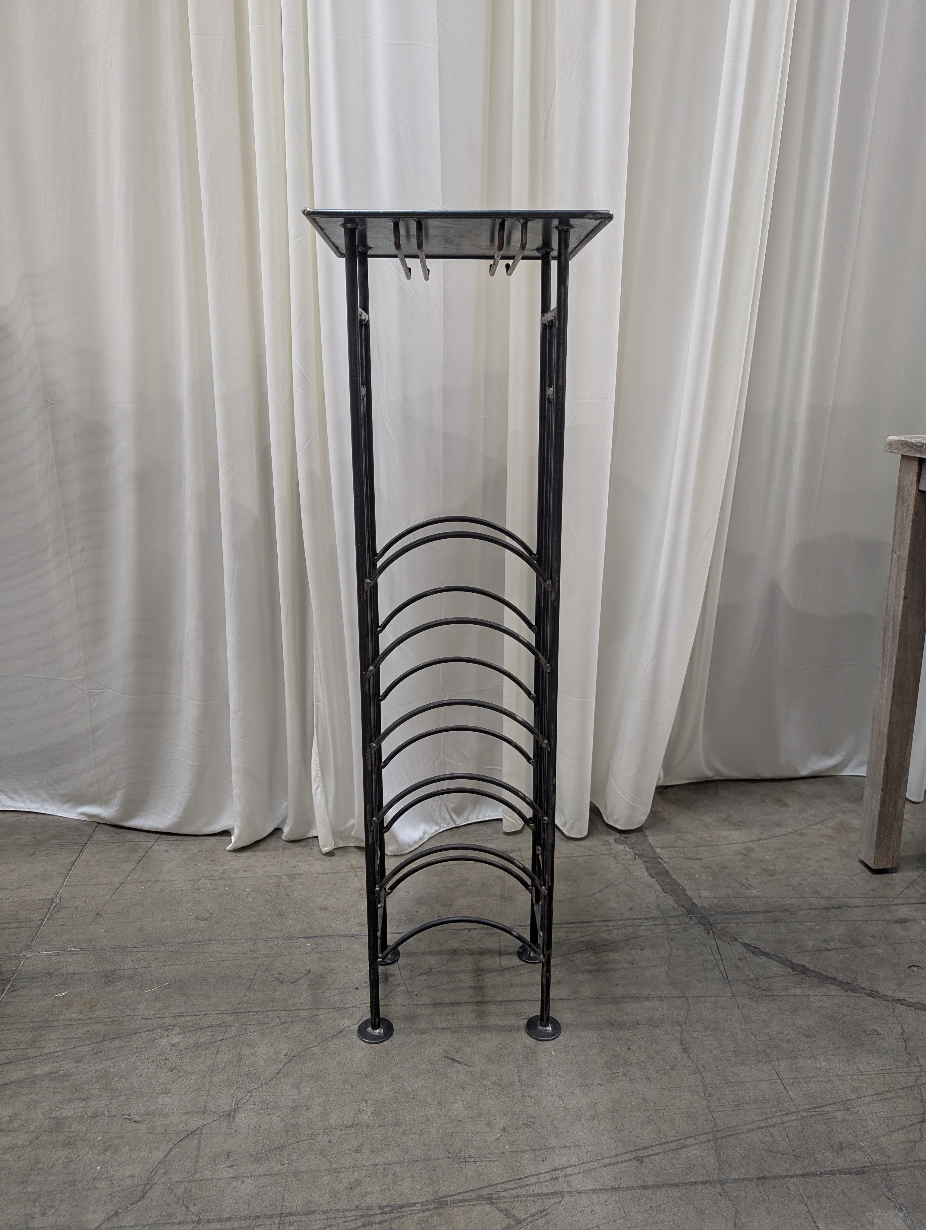 Industrial Dark Gray Metal Plant Stand