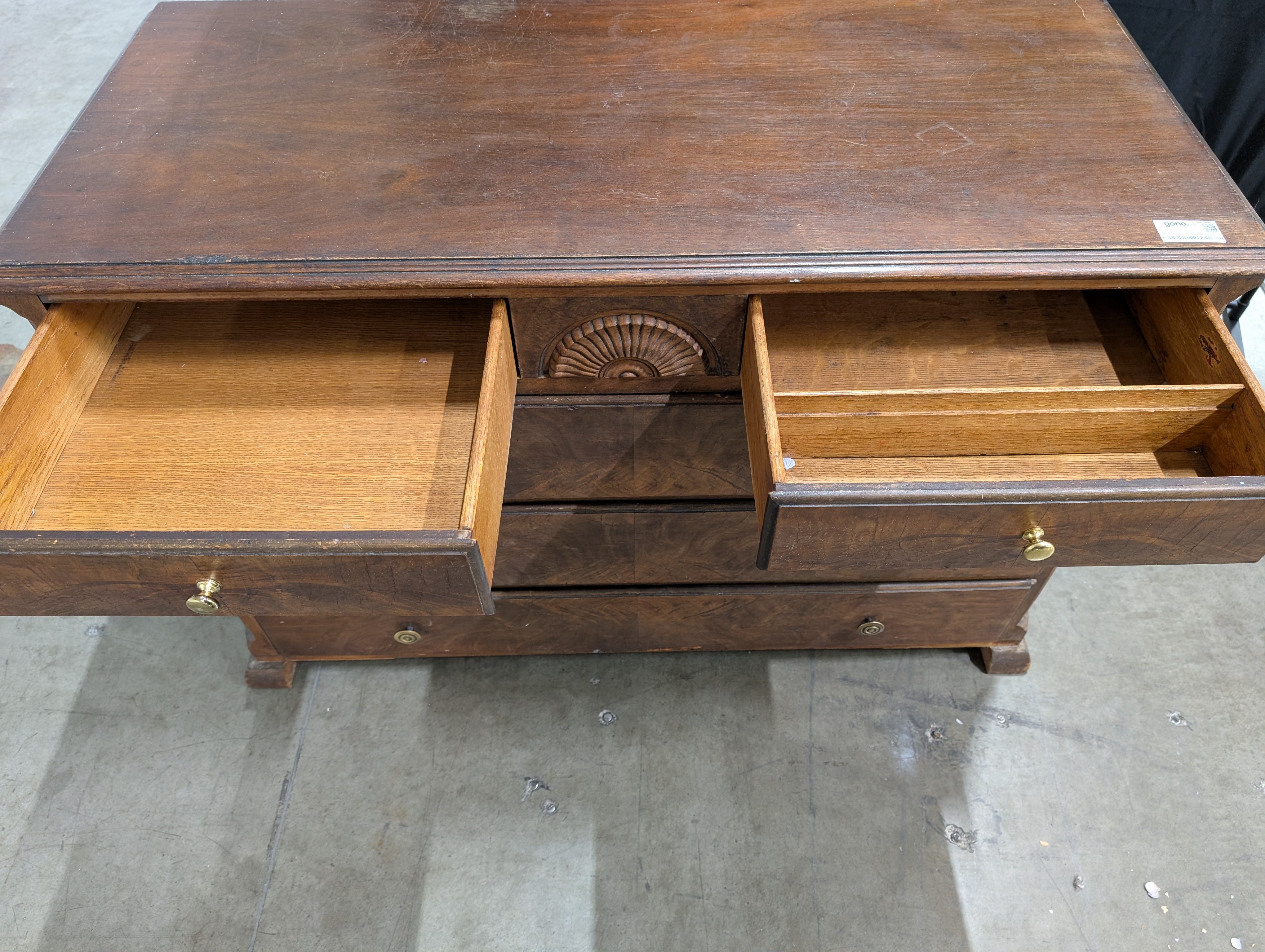 Vintage Solid Wood Chest of Drawers with Carved Detail