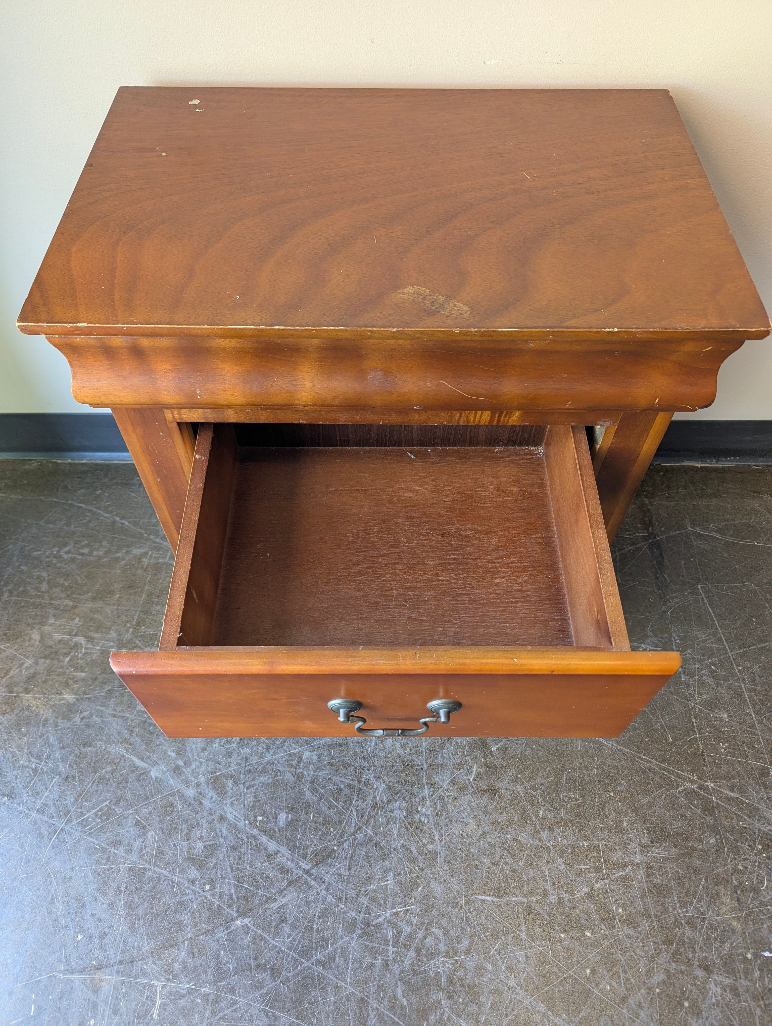 Traditional Wood Nightstand with Two Drawers