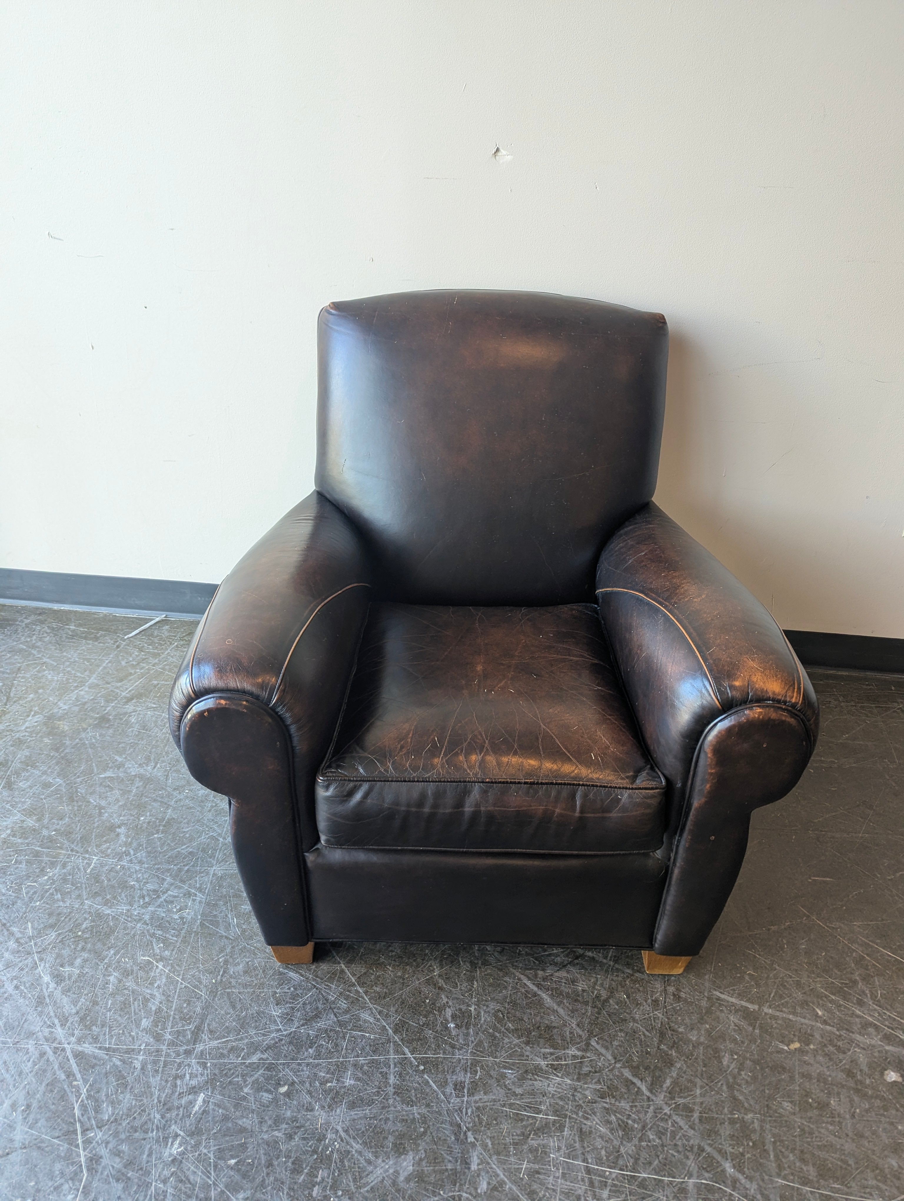 Brown Leather Club Armchair