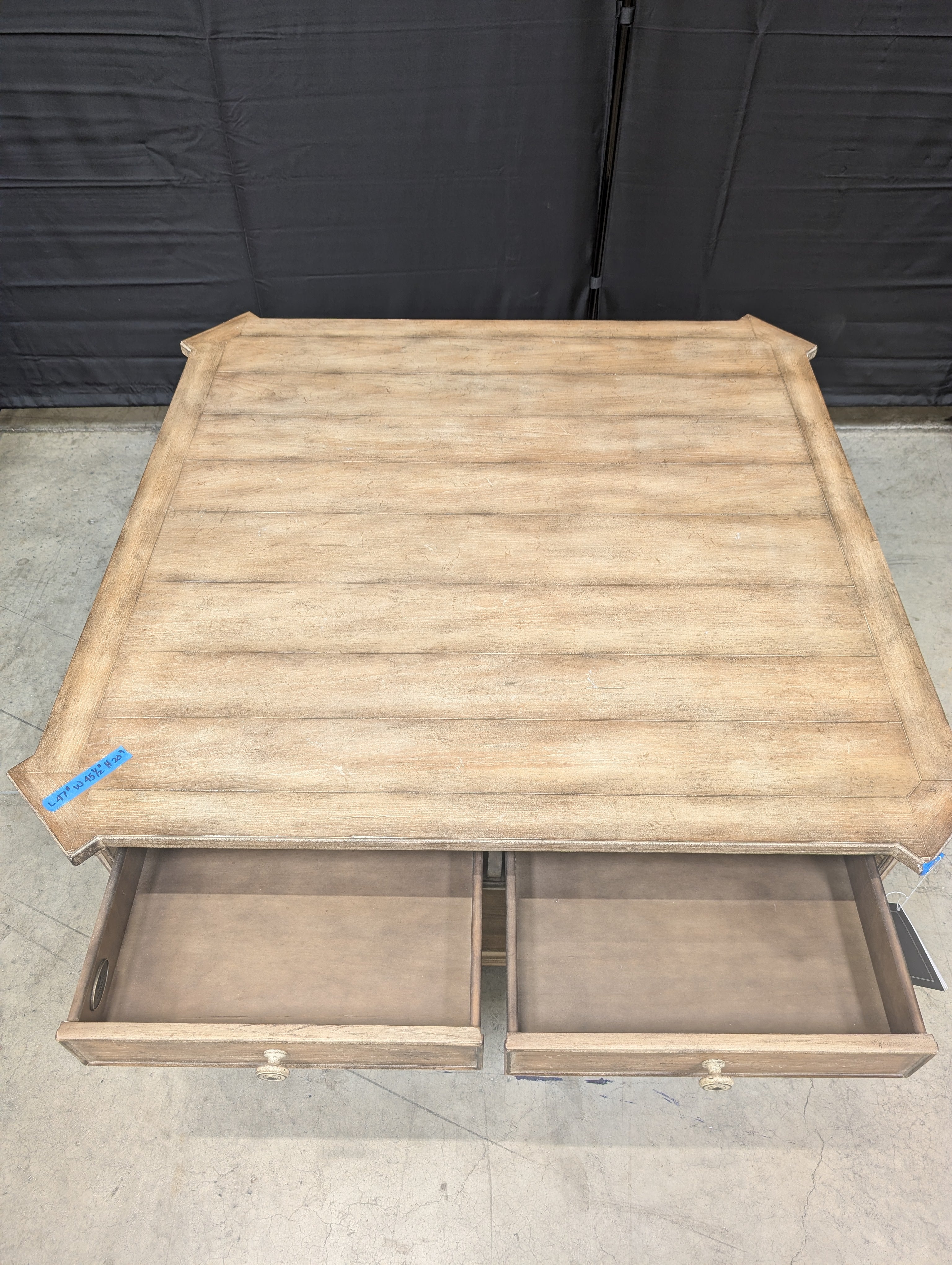 Hooker Furniture Light Wood Square Coffee Table with Drawers