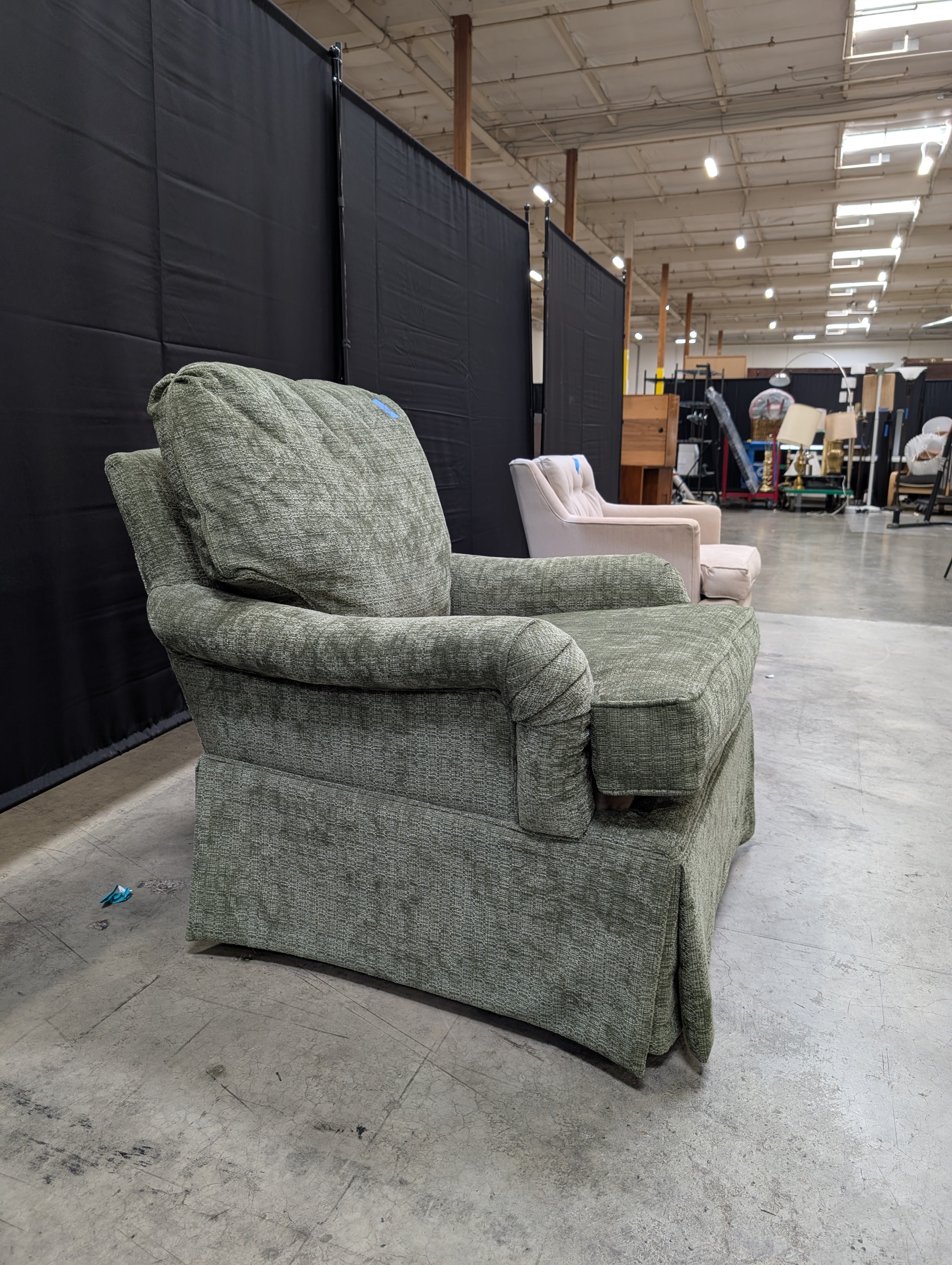 Woodmark Sage Green Textured Armchair