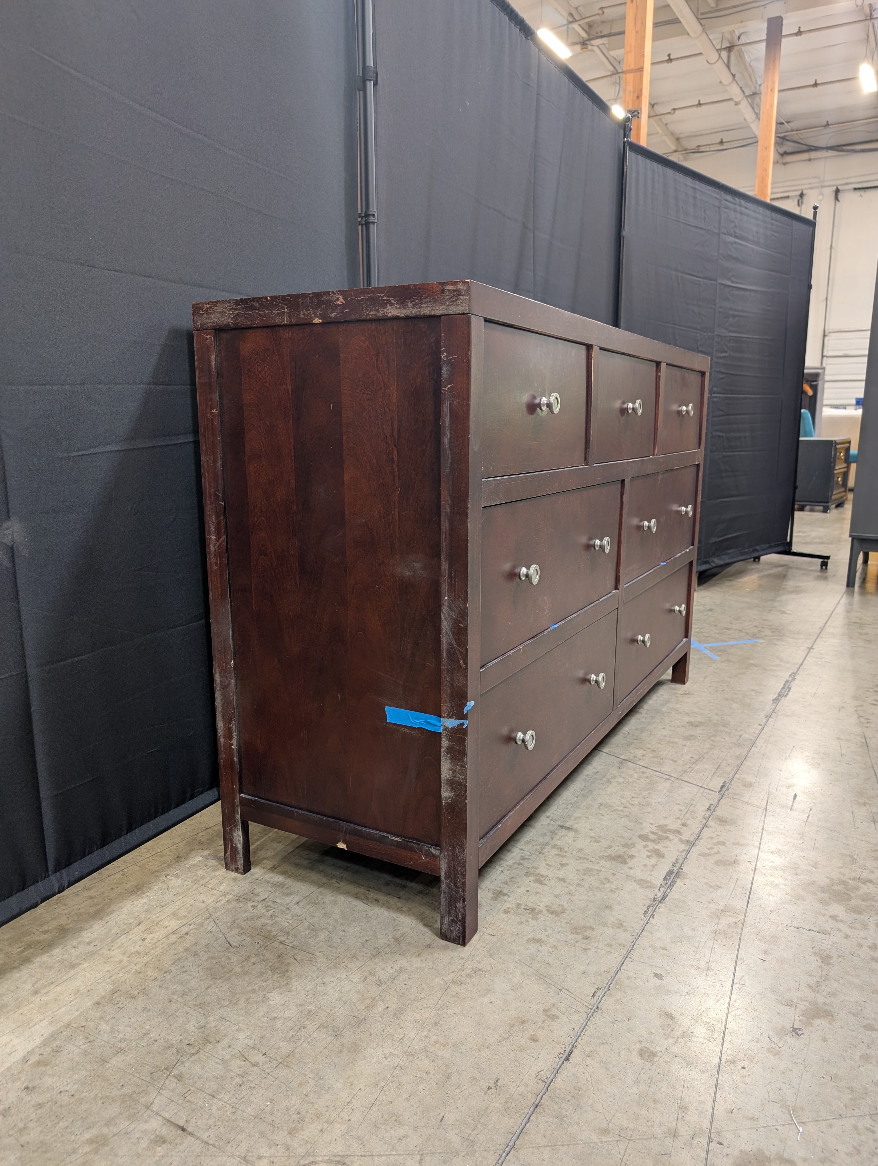 Zocalo furniture Espresso Seven-Drawer Chest of Drawers