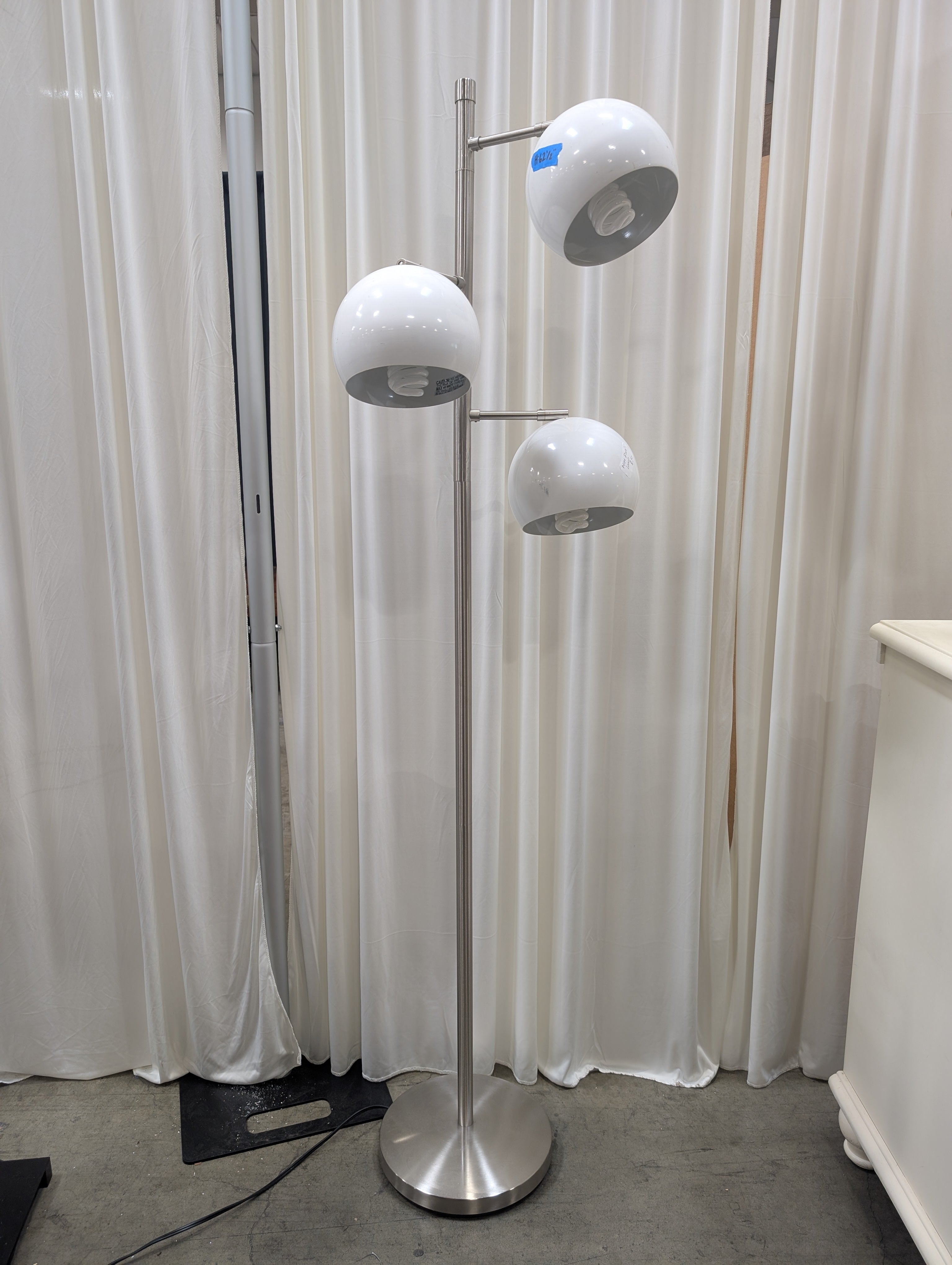 Mid-Century Modern Three-Light Floor Lamp in Chrome