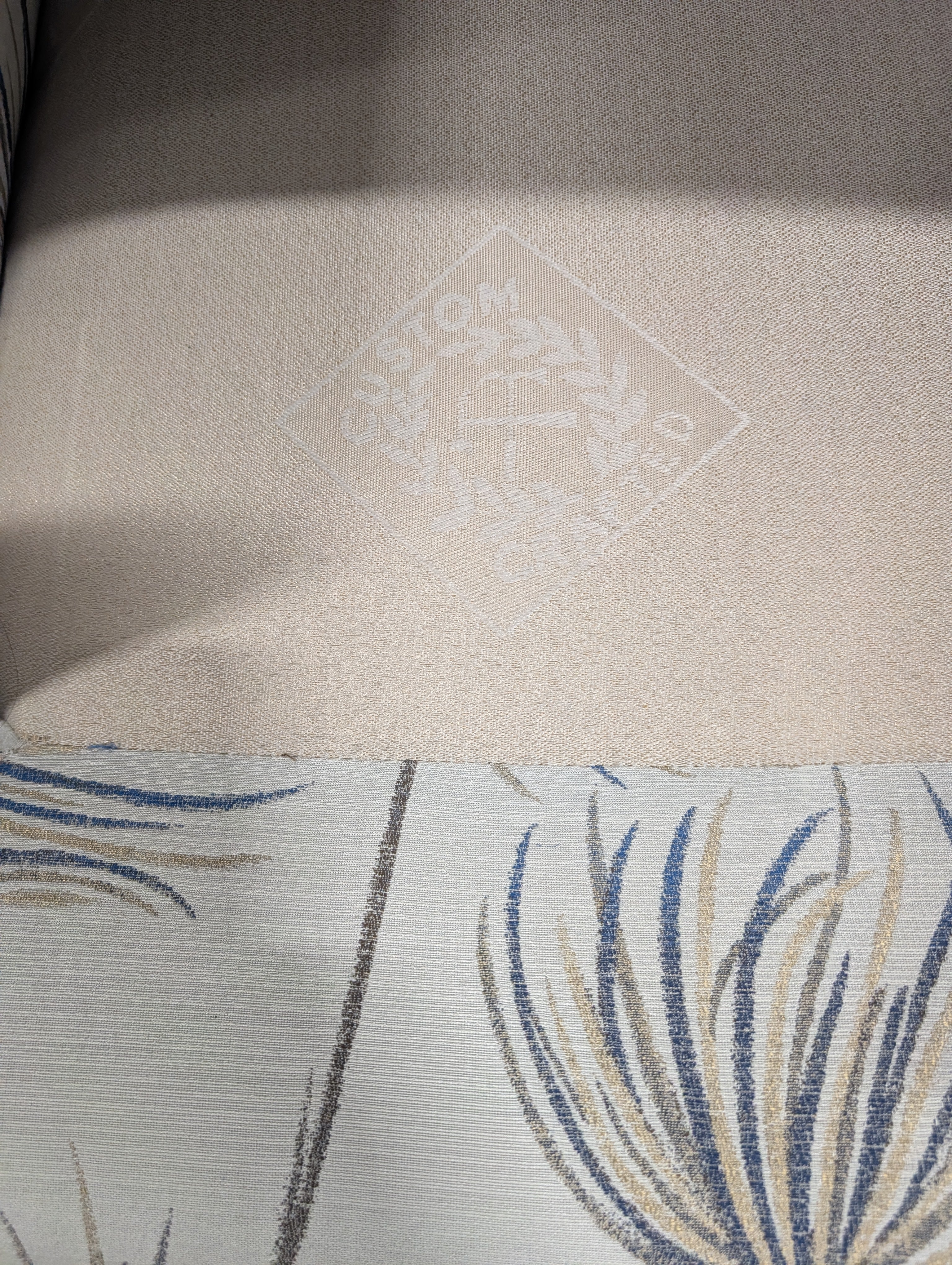 Wood Frame Armchair with Botanical Print Upholstery