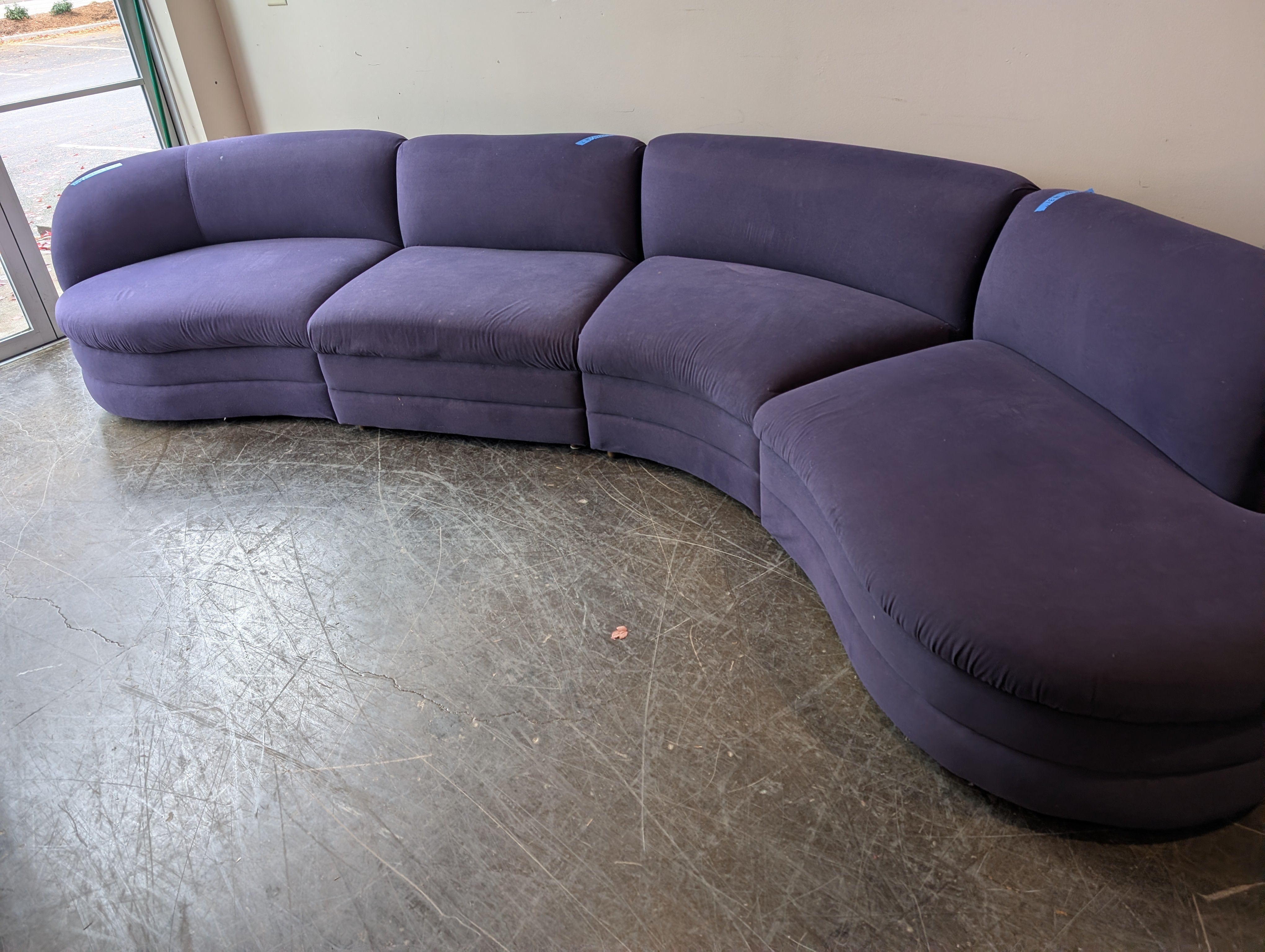 Unique Curved Purple Upholstered Daybed