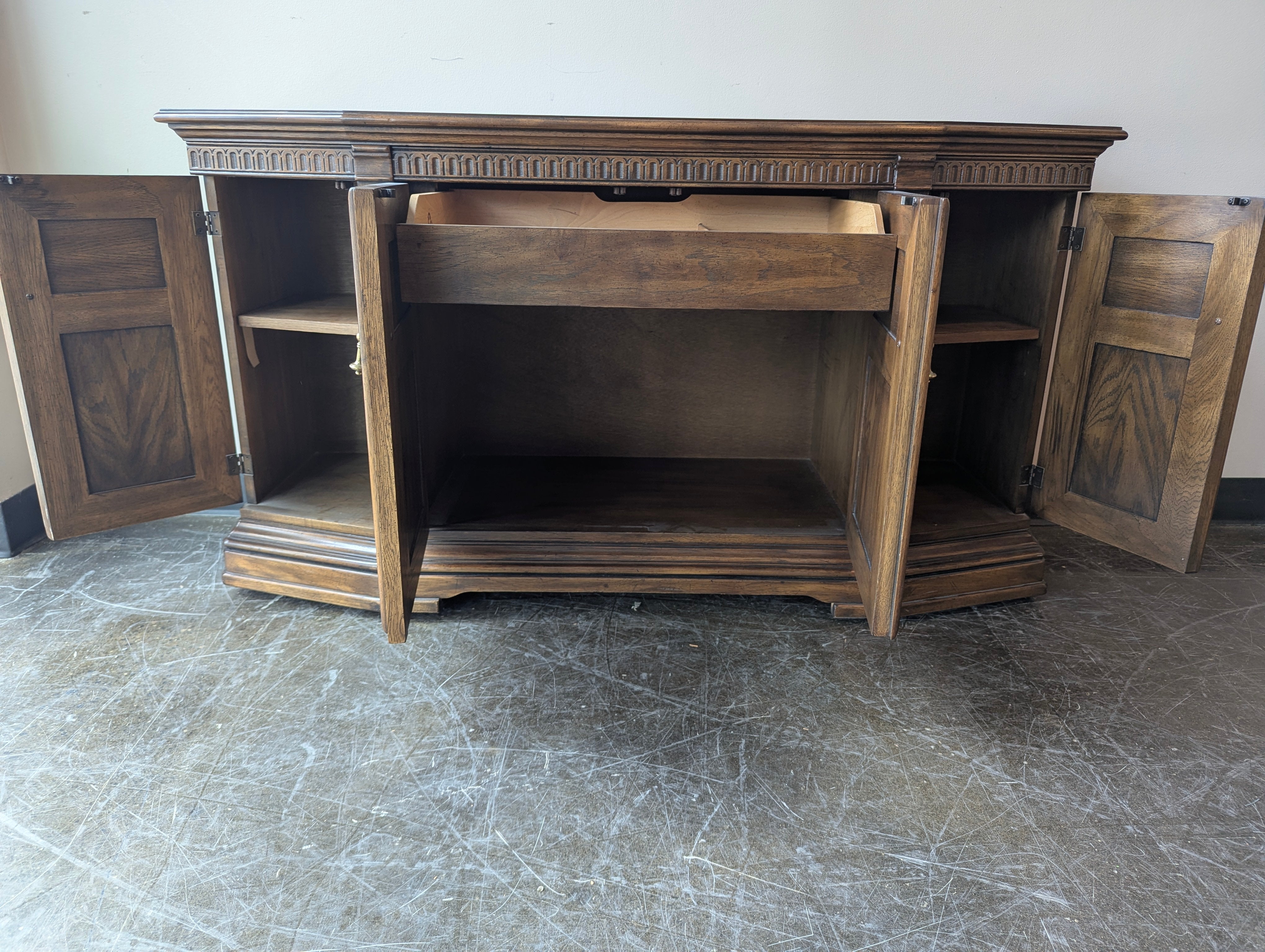 Drexel Traditional Dark Wood Four-Door Sideboard