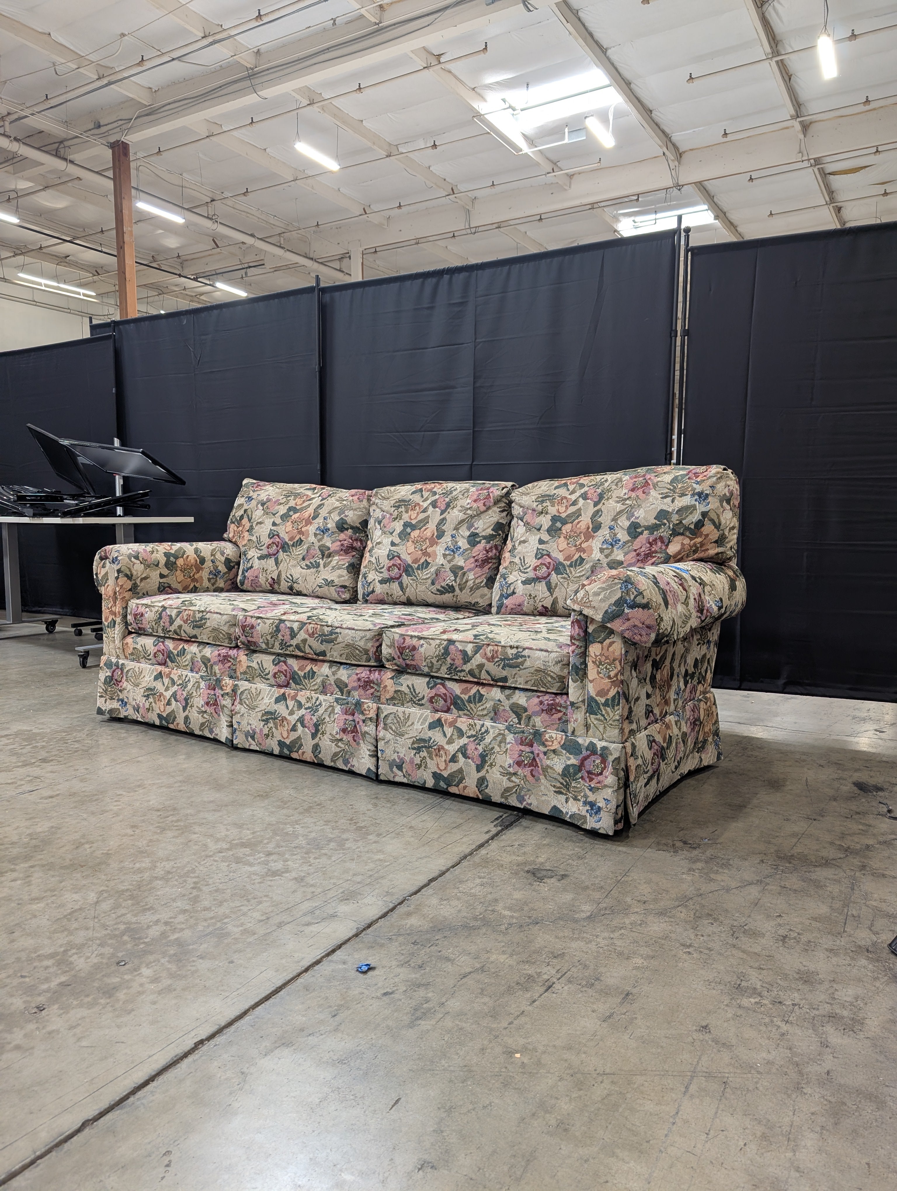 Lane Upholstery Botanical Print Three-Seat Sofa
