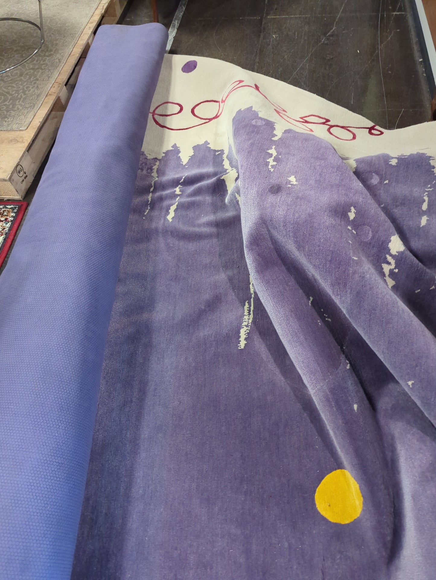 Abstract large lilac area rug