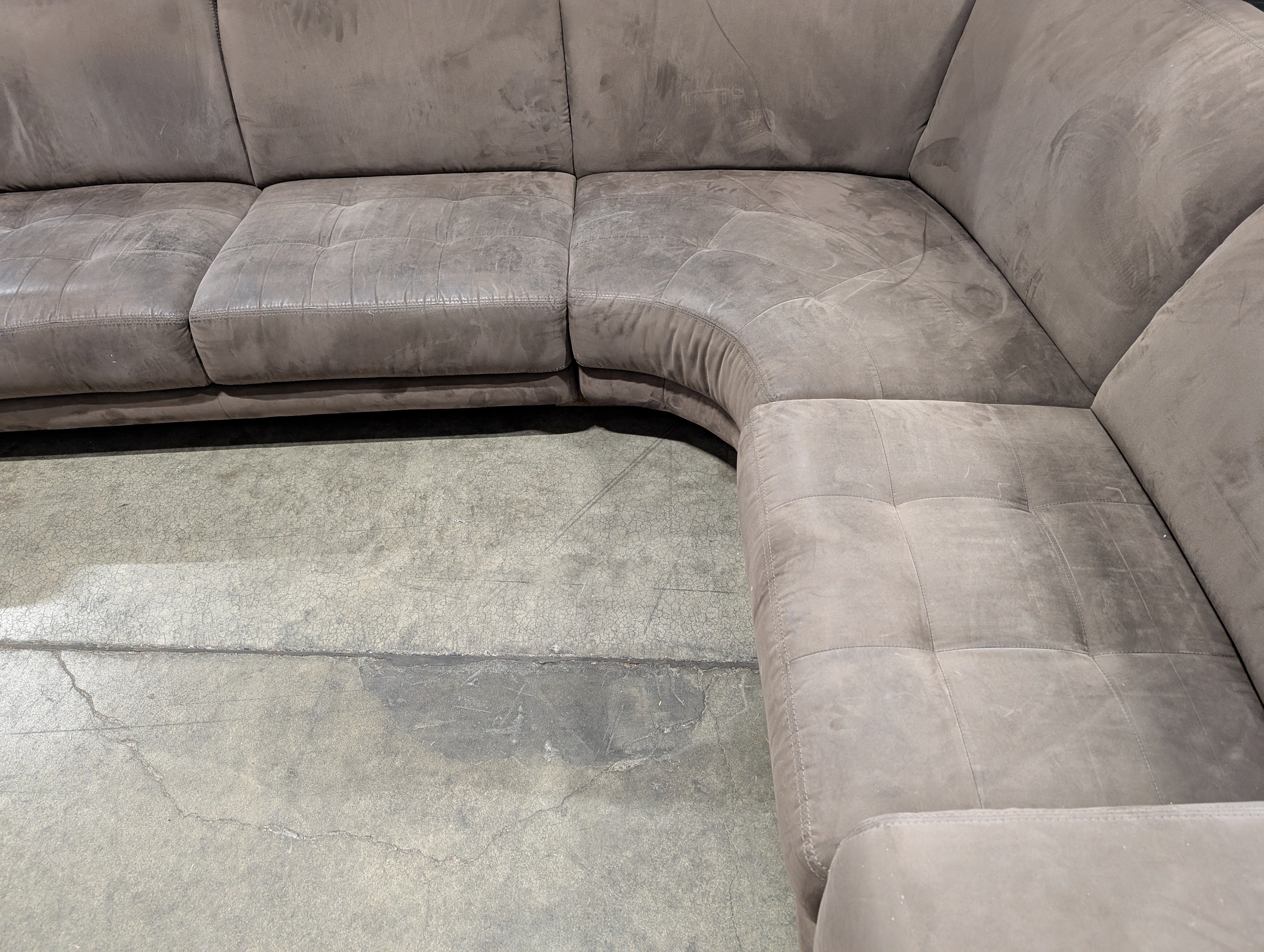 Spacious Dark Brown Upholstered Sectional Sofa