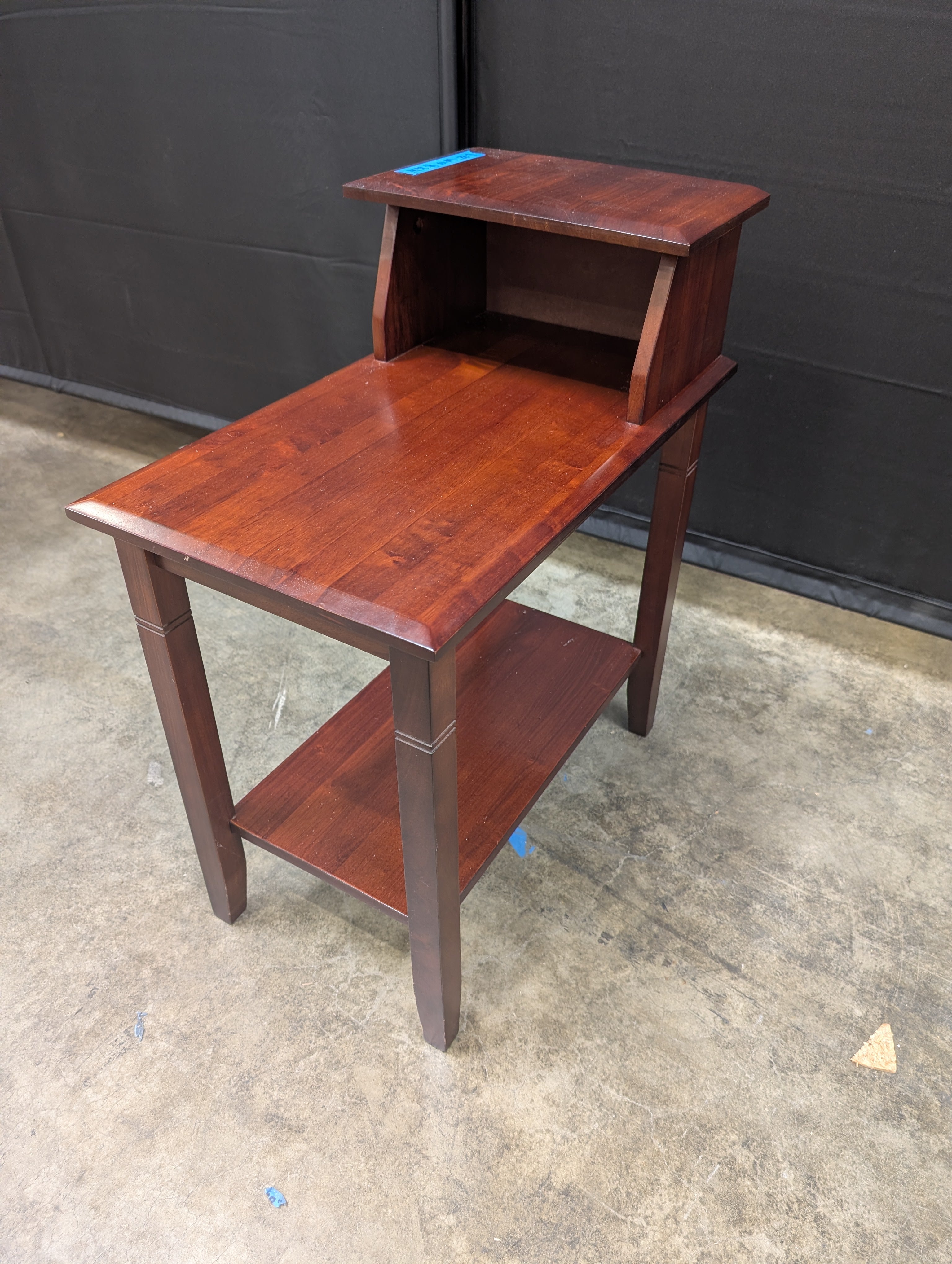 Two-Tier Cherry Finish Wood End Table