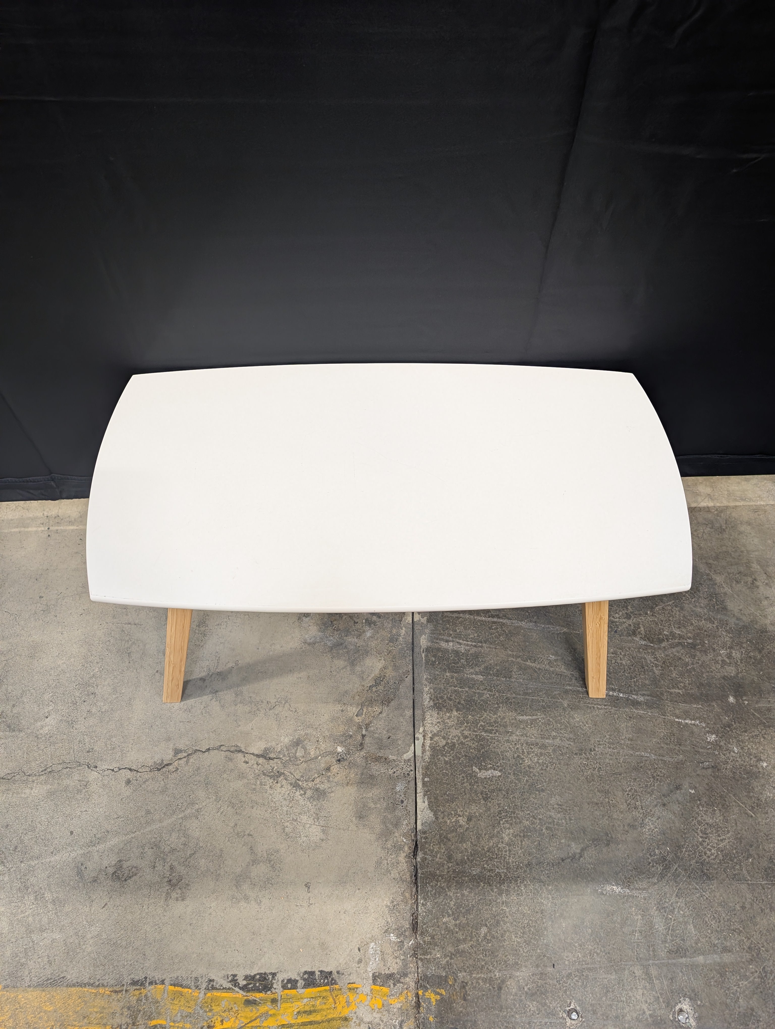 Modern White Top Natural Wood Accent Table