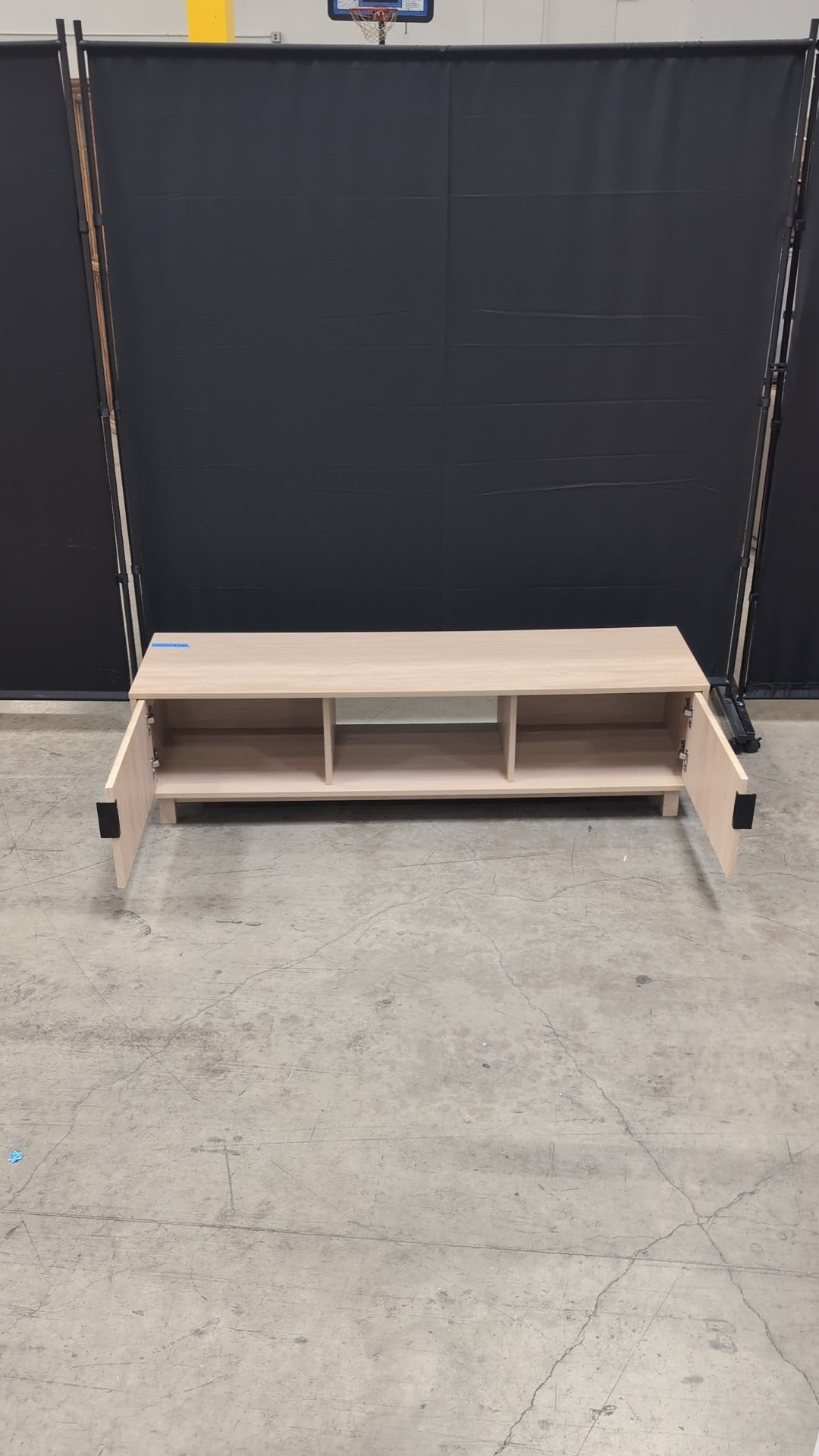 Modern Light Wood Media Console with Storage