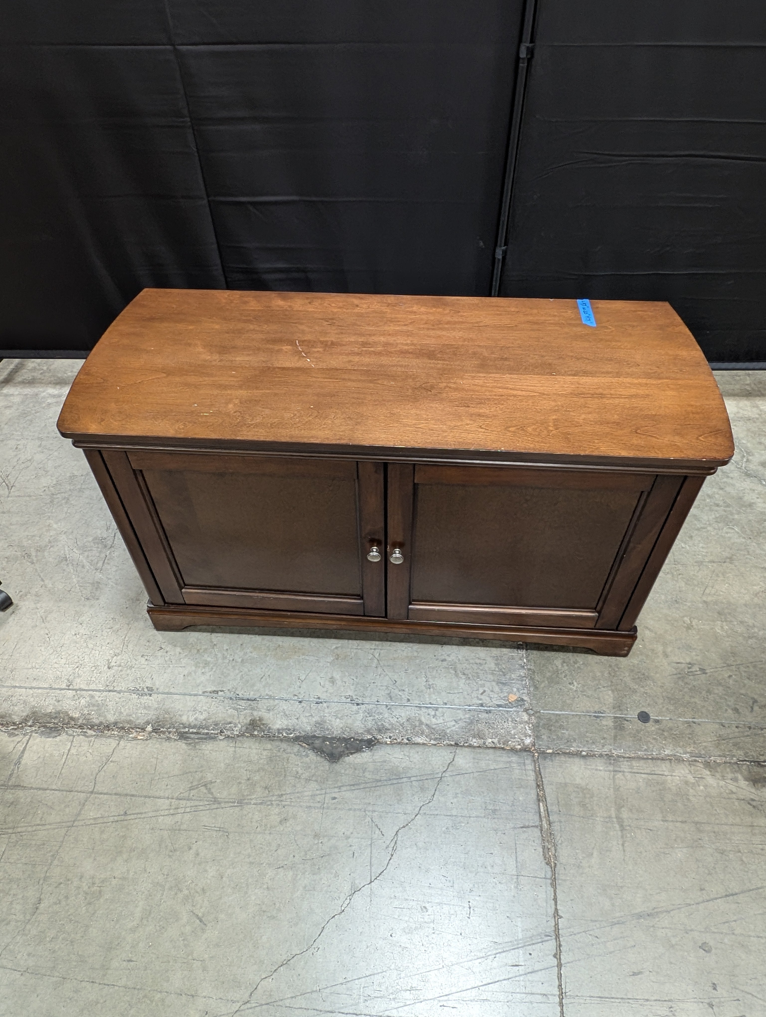 Rich Brown Wood Storage Console Cabinet with Doors