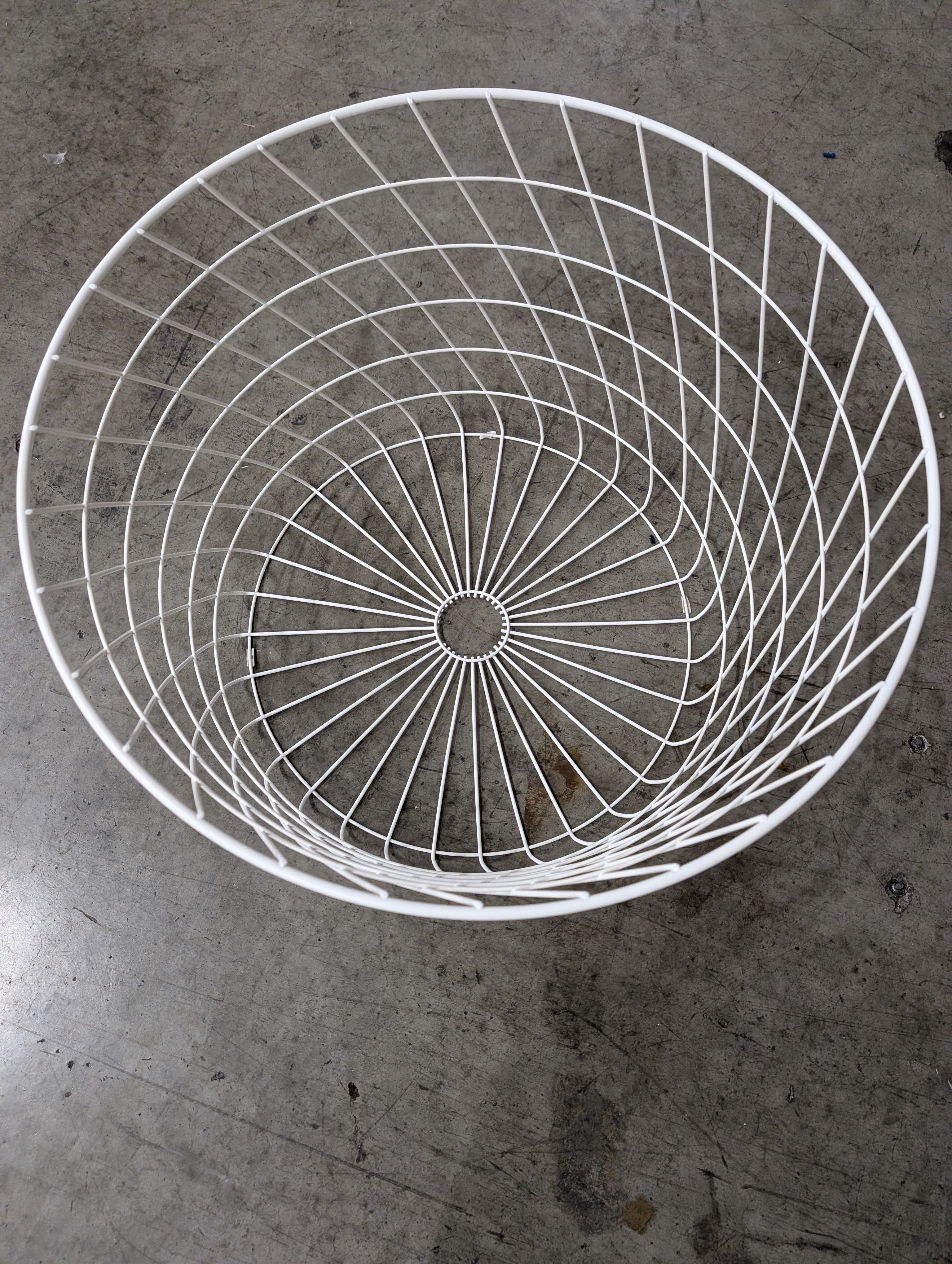 Modern White Wire Storage Ottoman