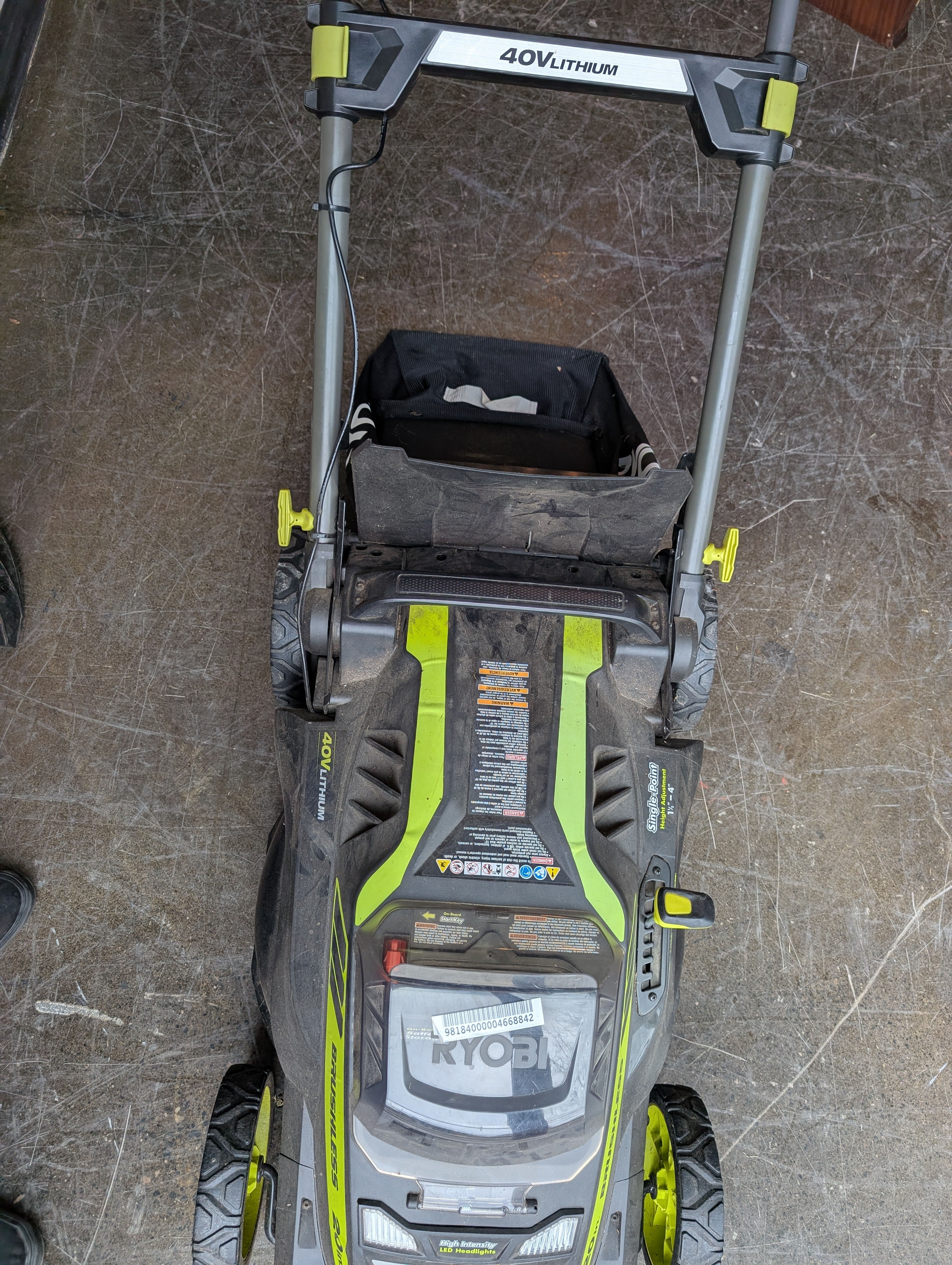Ryobi Self-Propelled 20-inch Cordless Brushless Lawn Mower