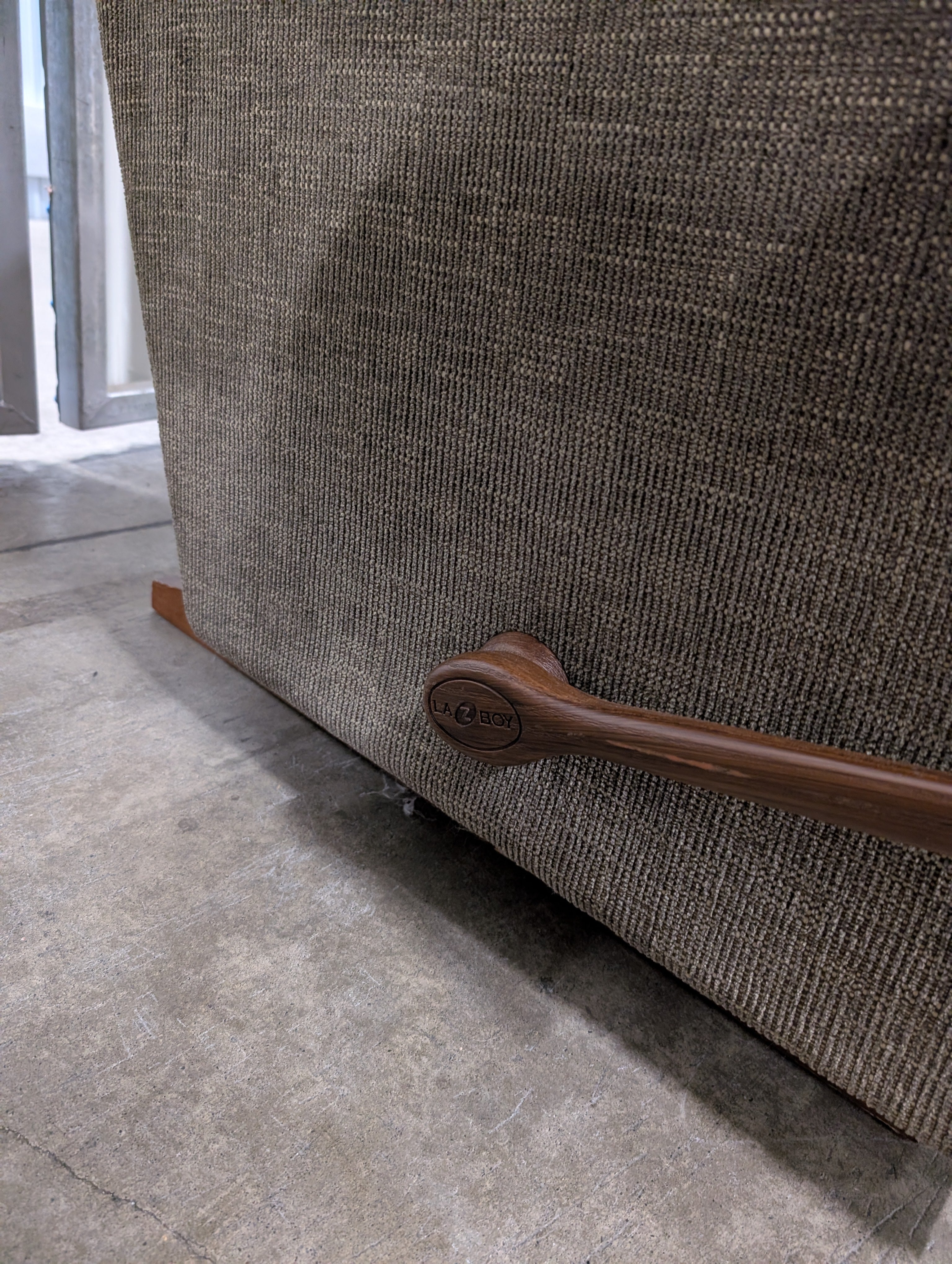 LazyBoy Neutral Tone Upholstered Recliner Rocking chair with Footrest