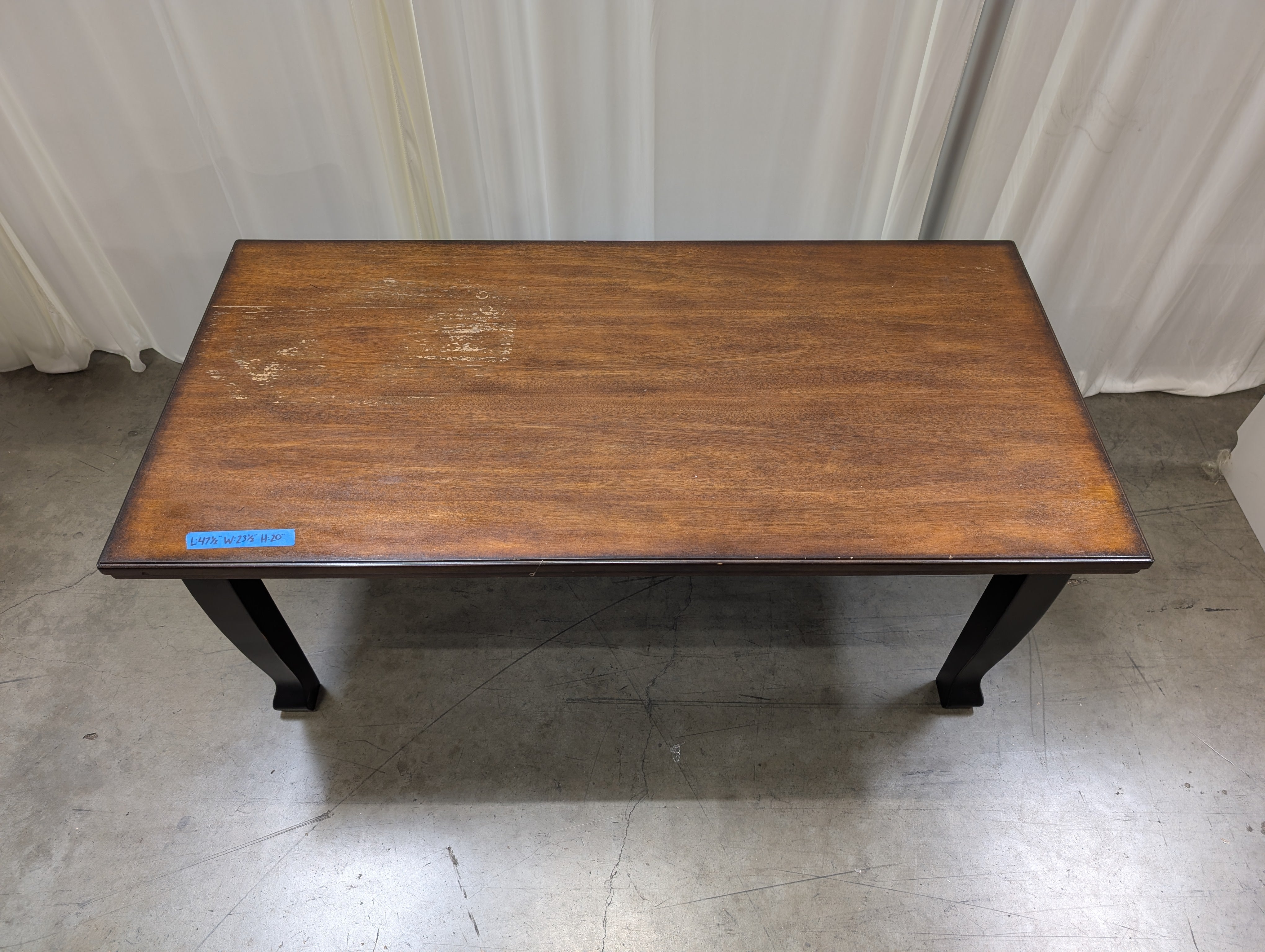 Rectangular Wood Coffee Table with Black Legs