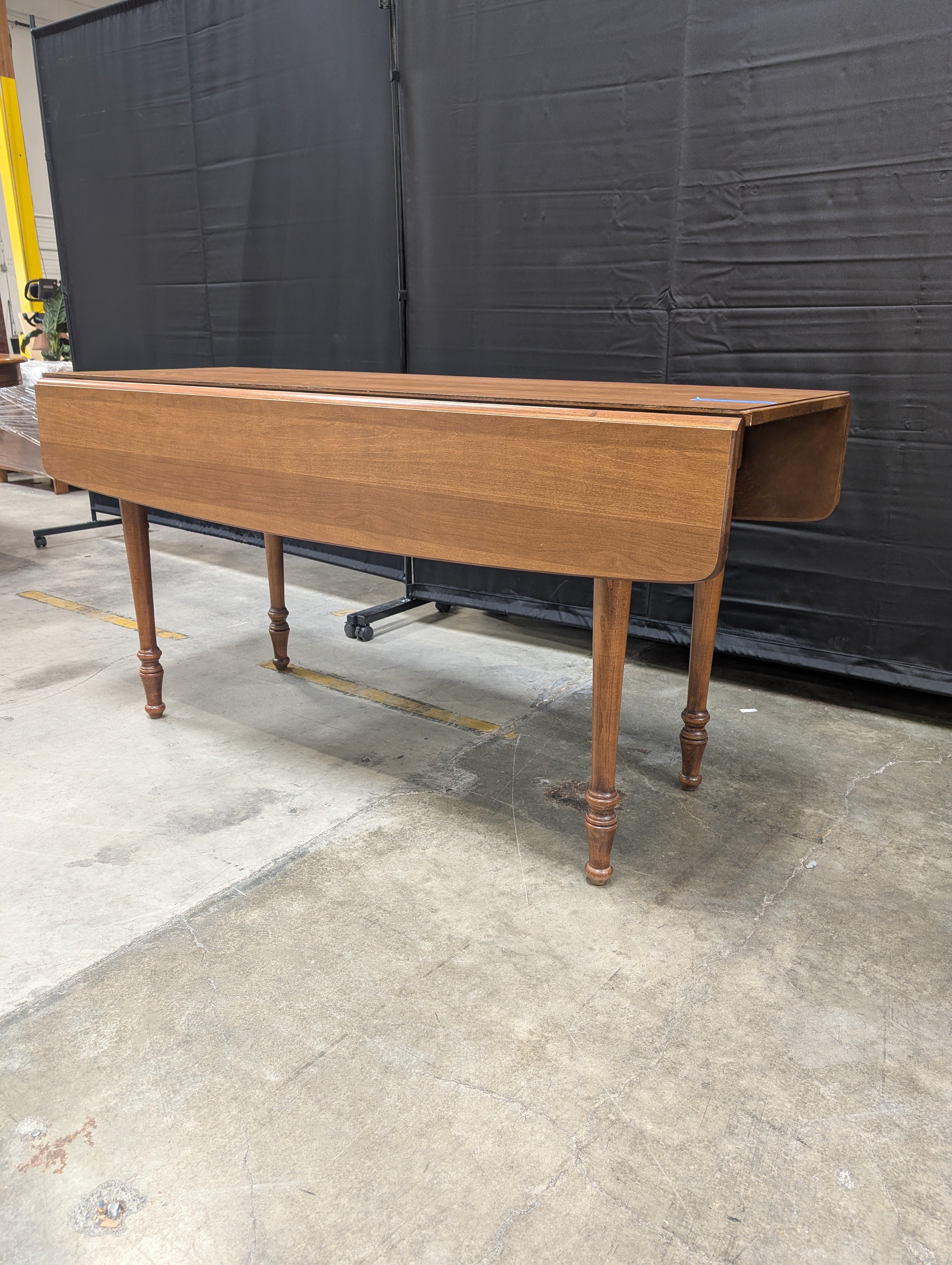 Solid Wood Drop-Top Table with Turned Legs