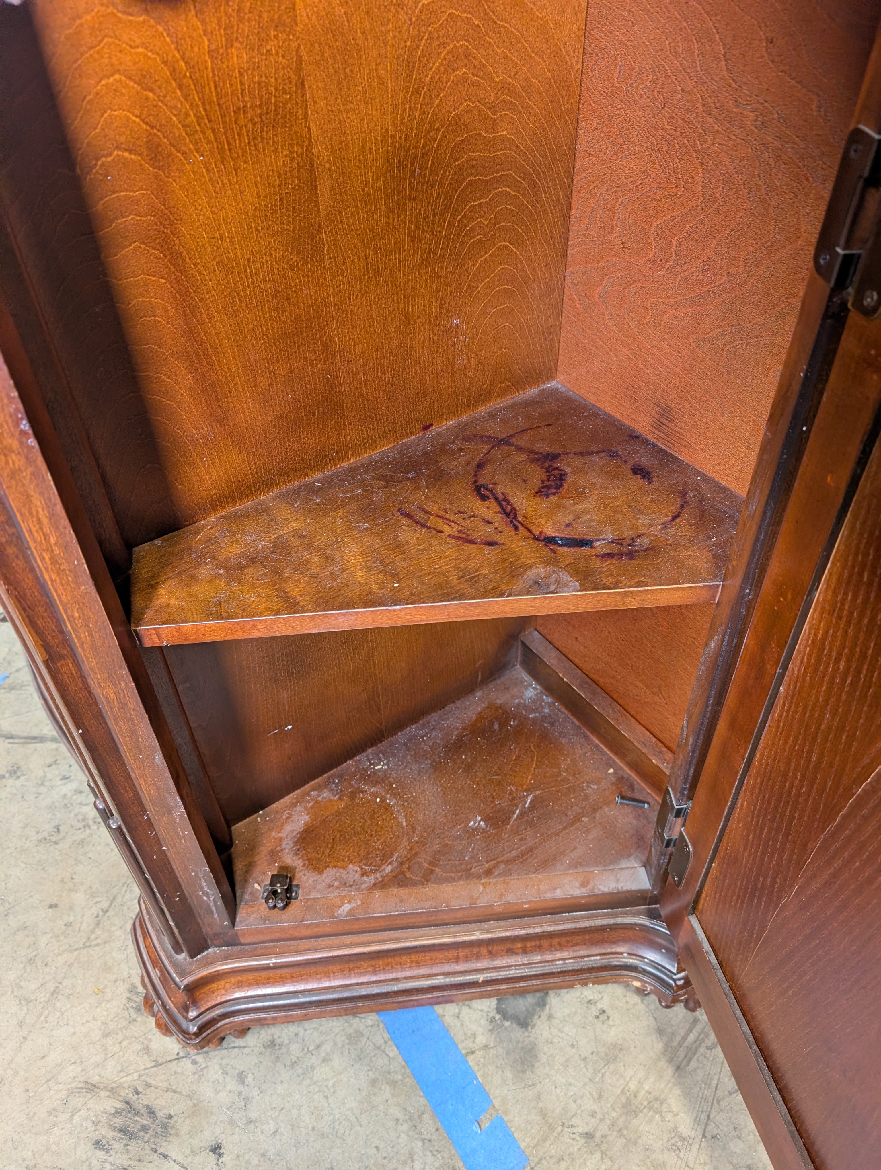 Traditional Cherry Stained Wood Dresser with Ornate Hardware
