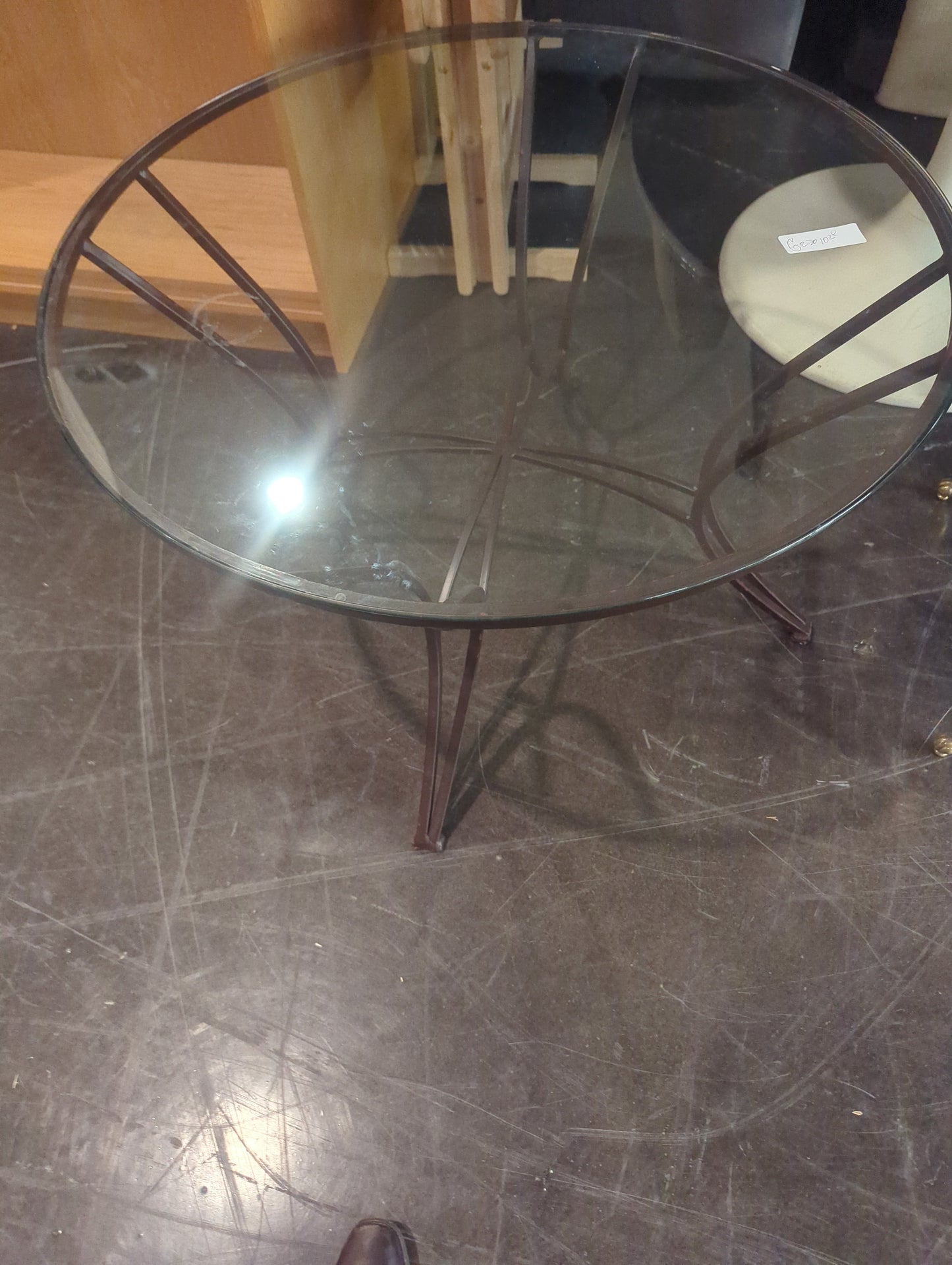Round Metal and Glass table