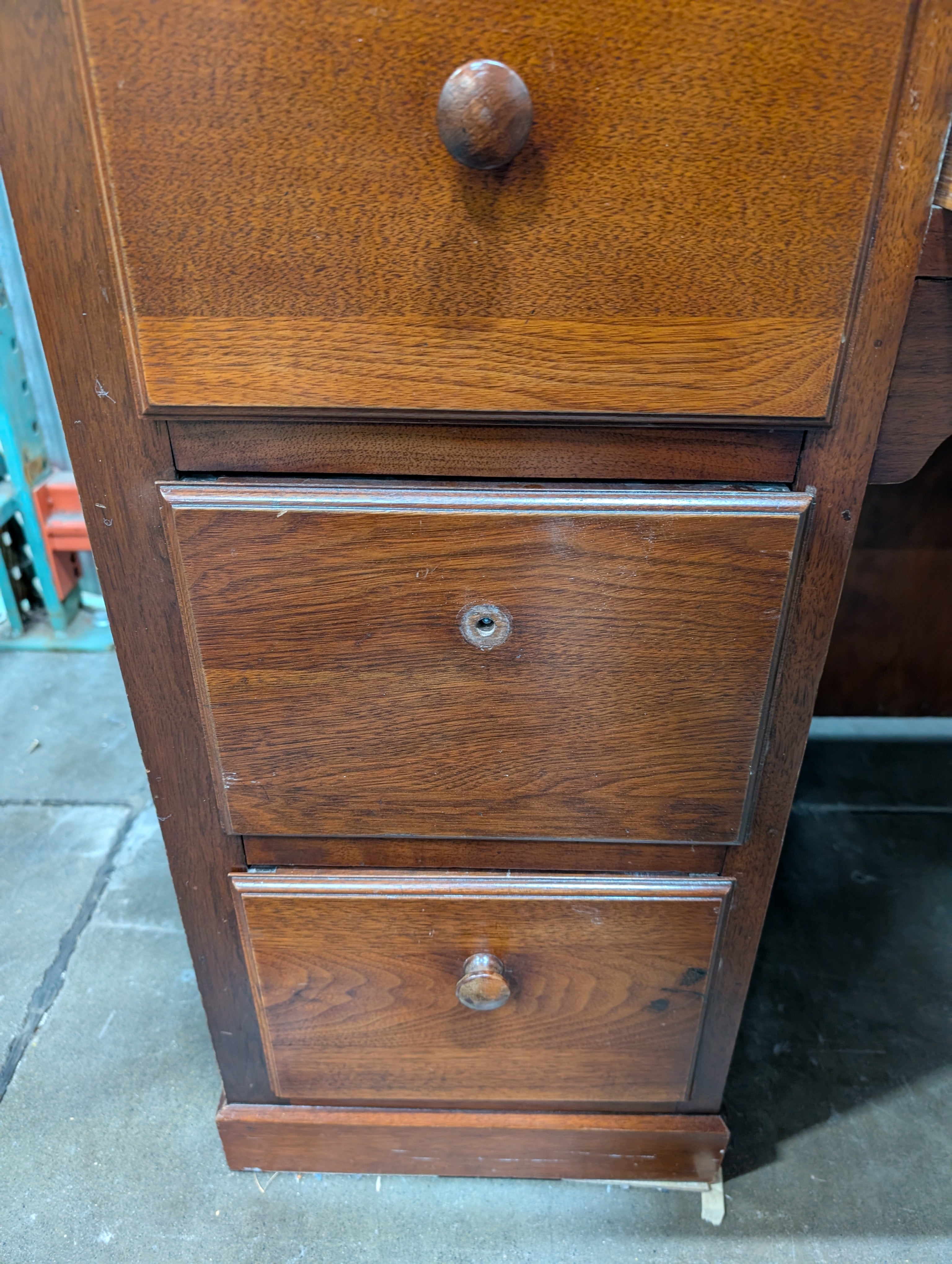 Vintage Style Dark Brown Wooden Desk
