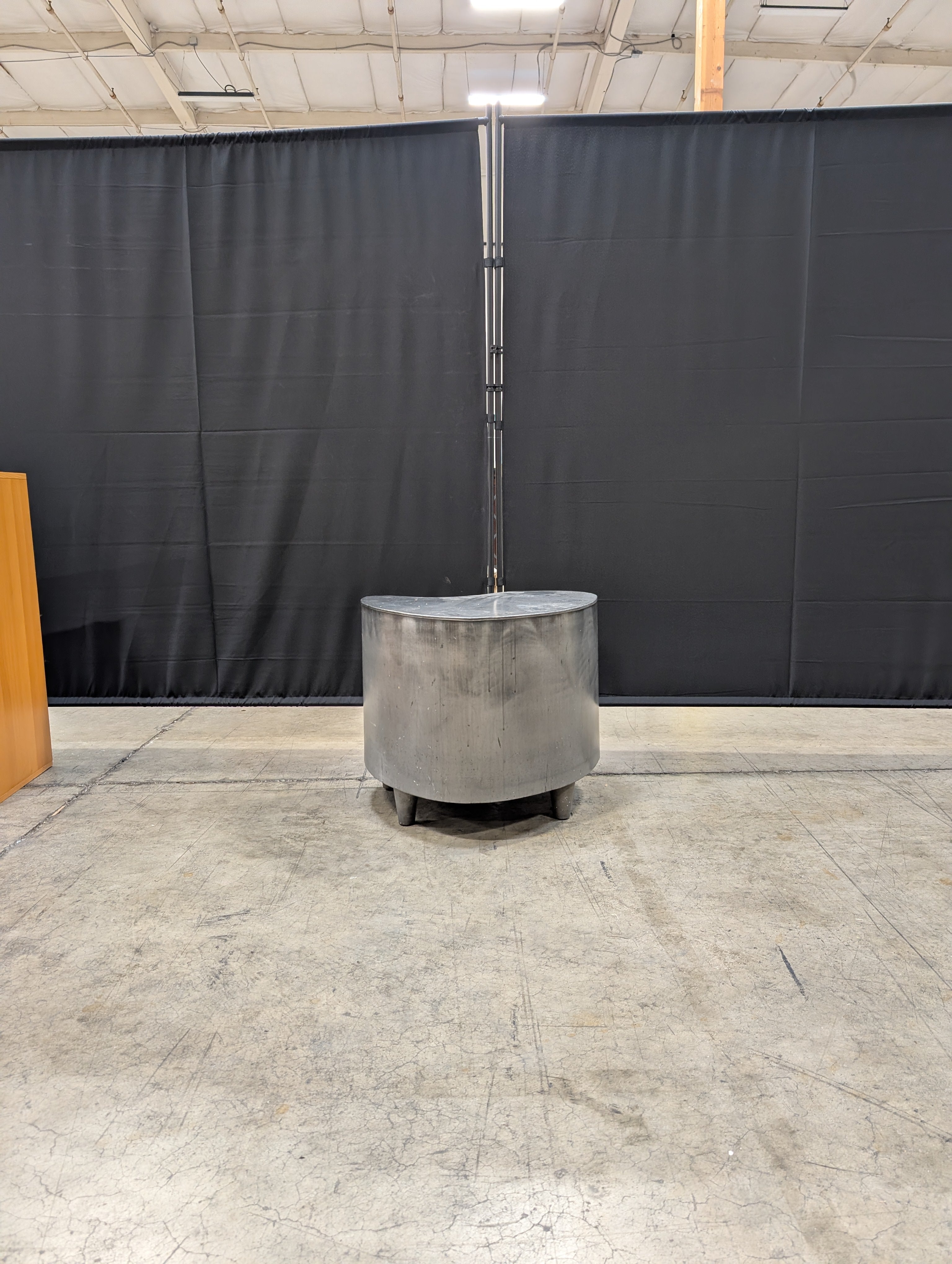 Contemporary Organic Shape Dark Grey Metal Coffee Table Set