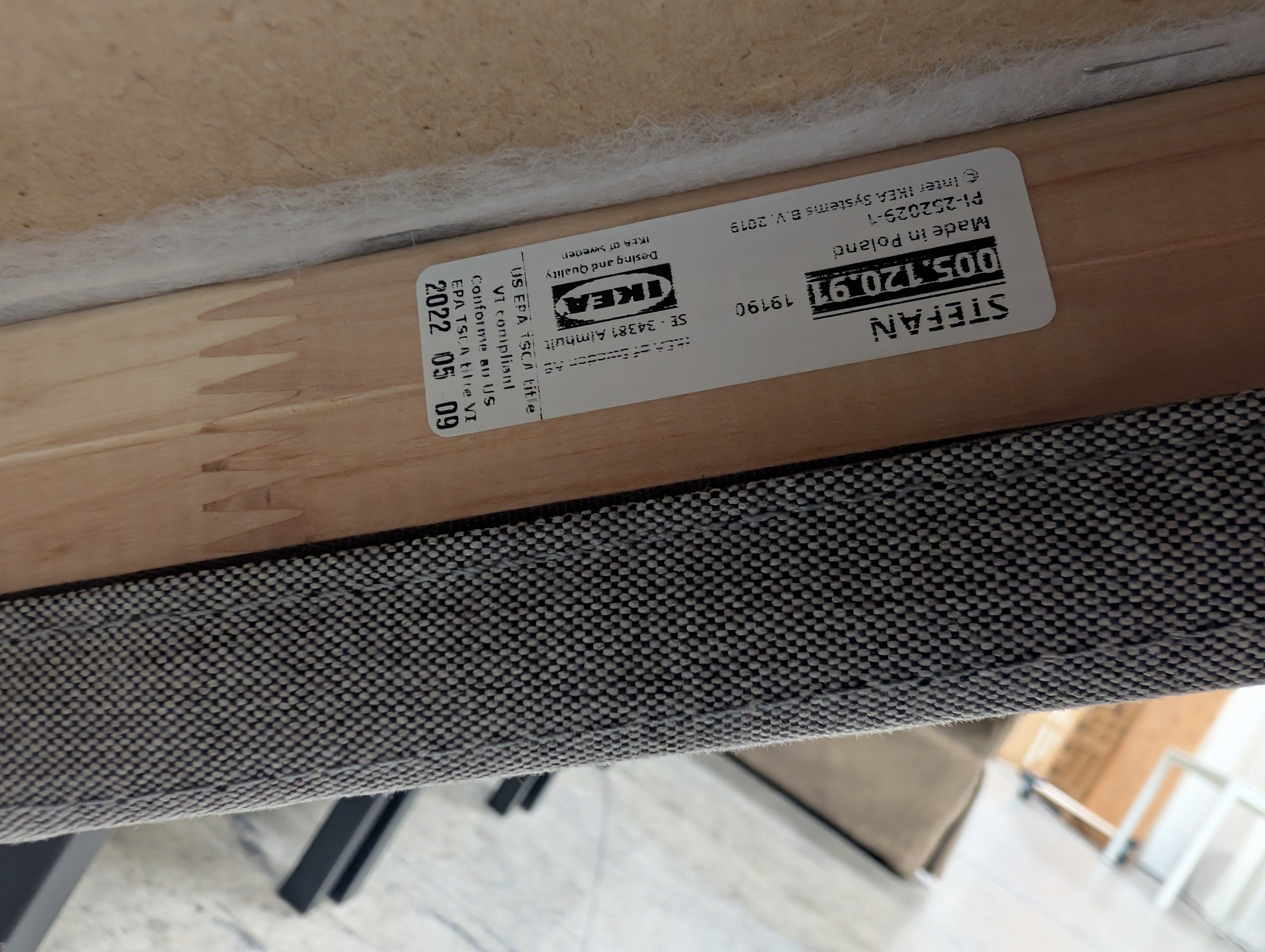 Set of Four Grey Fabric Dining Chairs