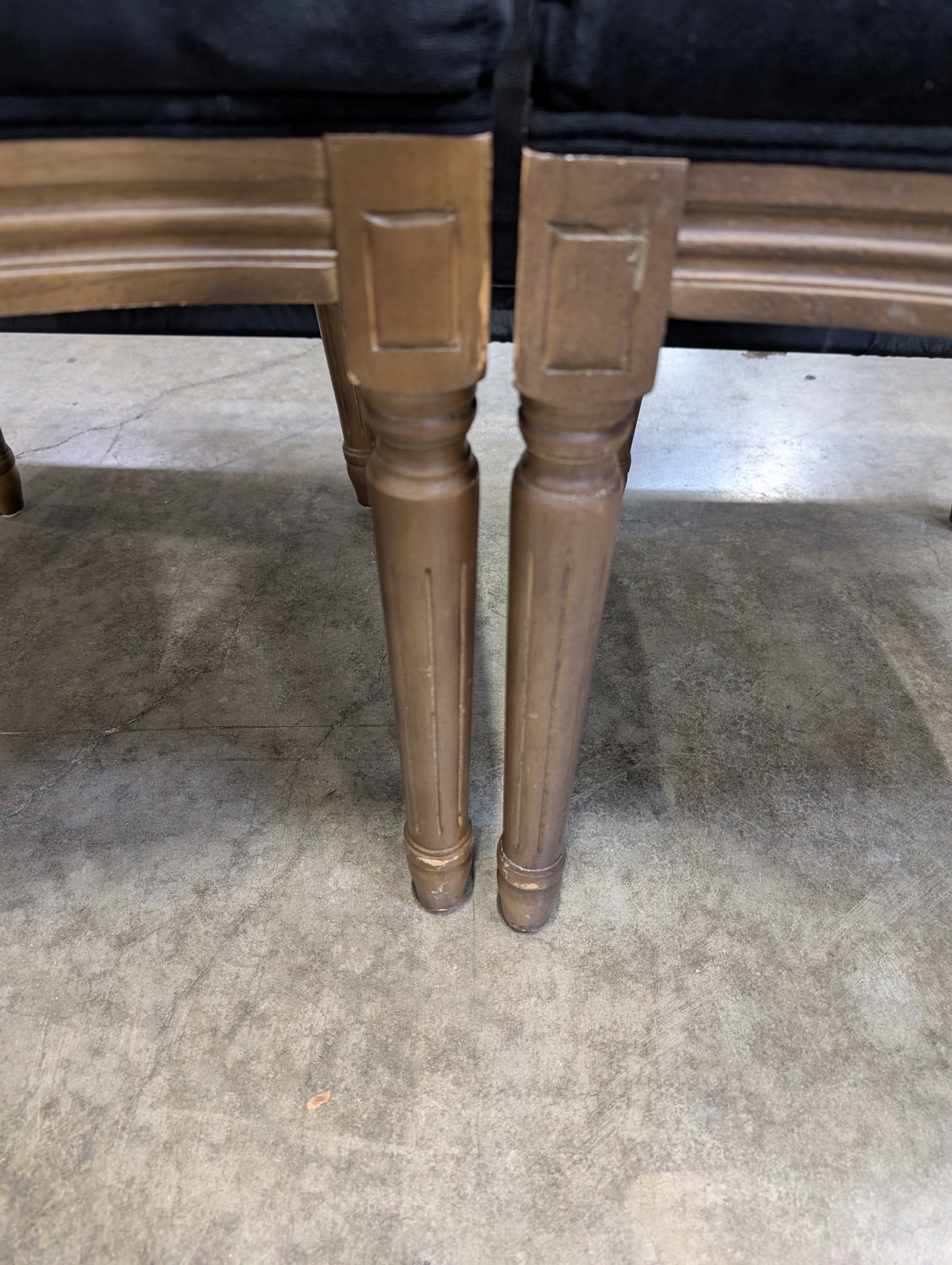 Pair of Traditional Dark Upholstered Wood Frame Chairs
