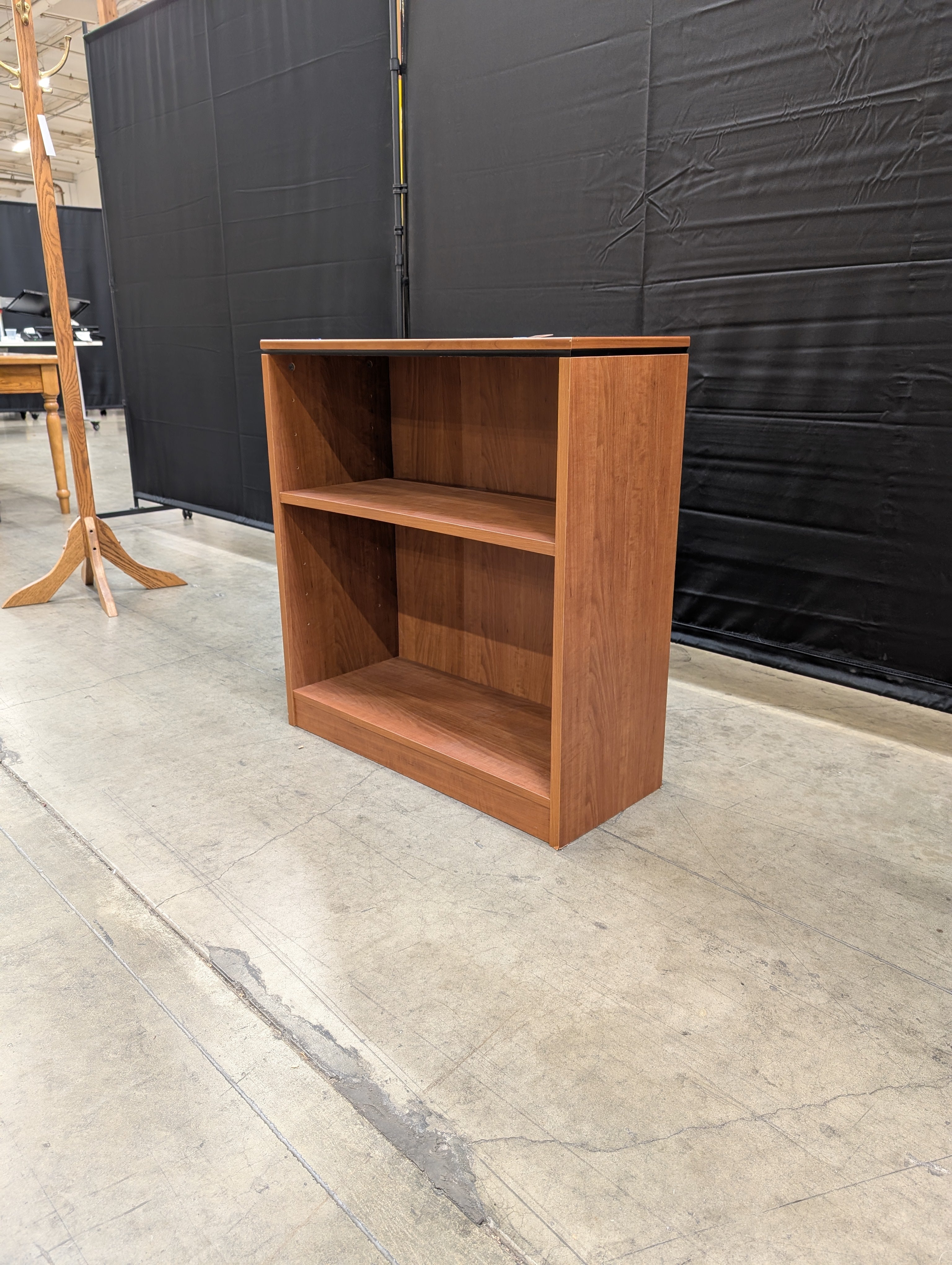 Compact Two-Tier Wooden Storage Shelf Unit