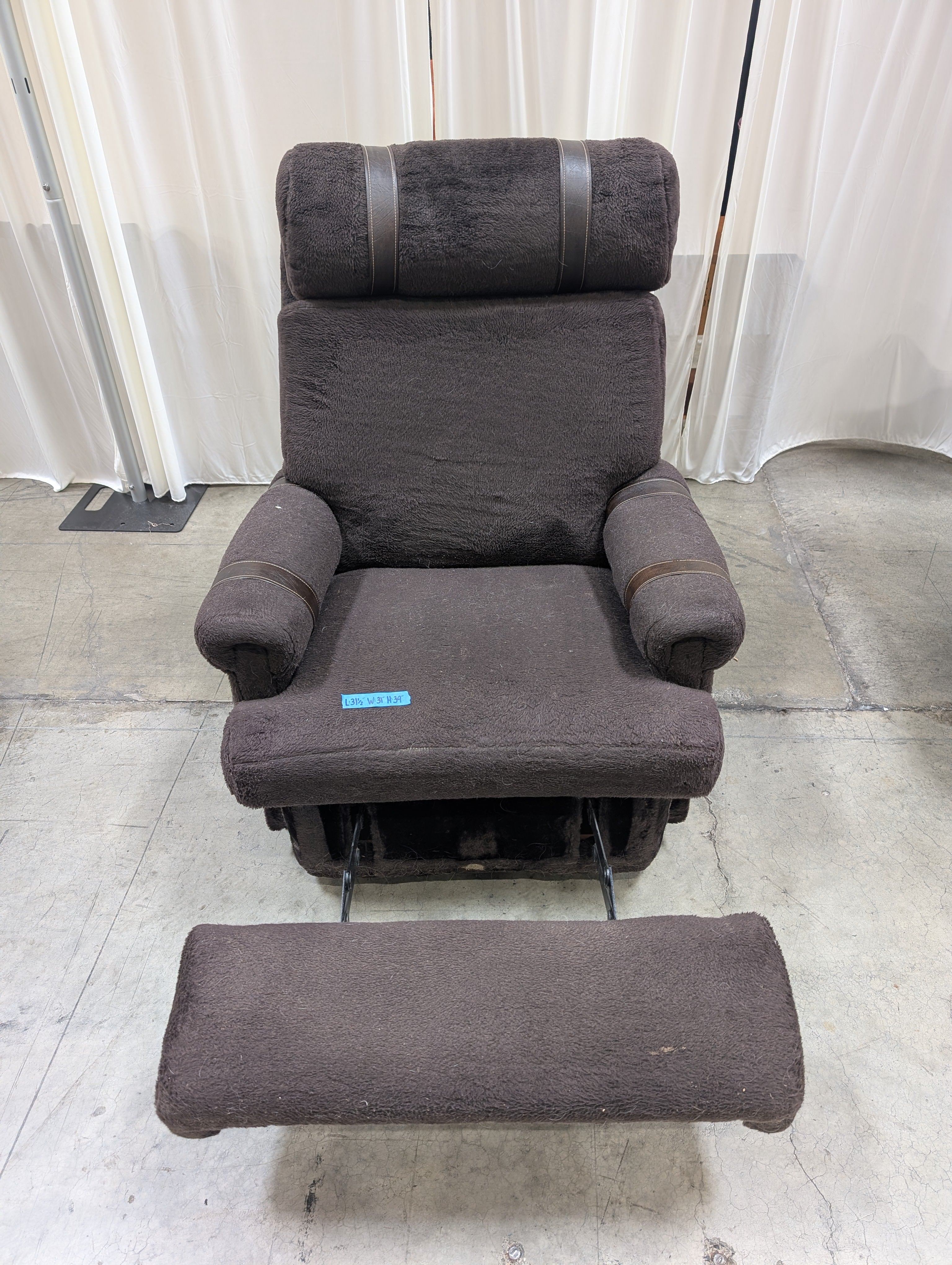 Plush Brown Faux Fur Recliner