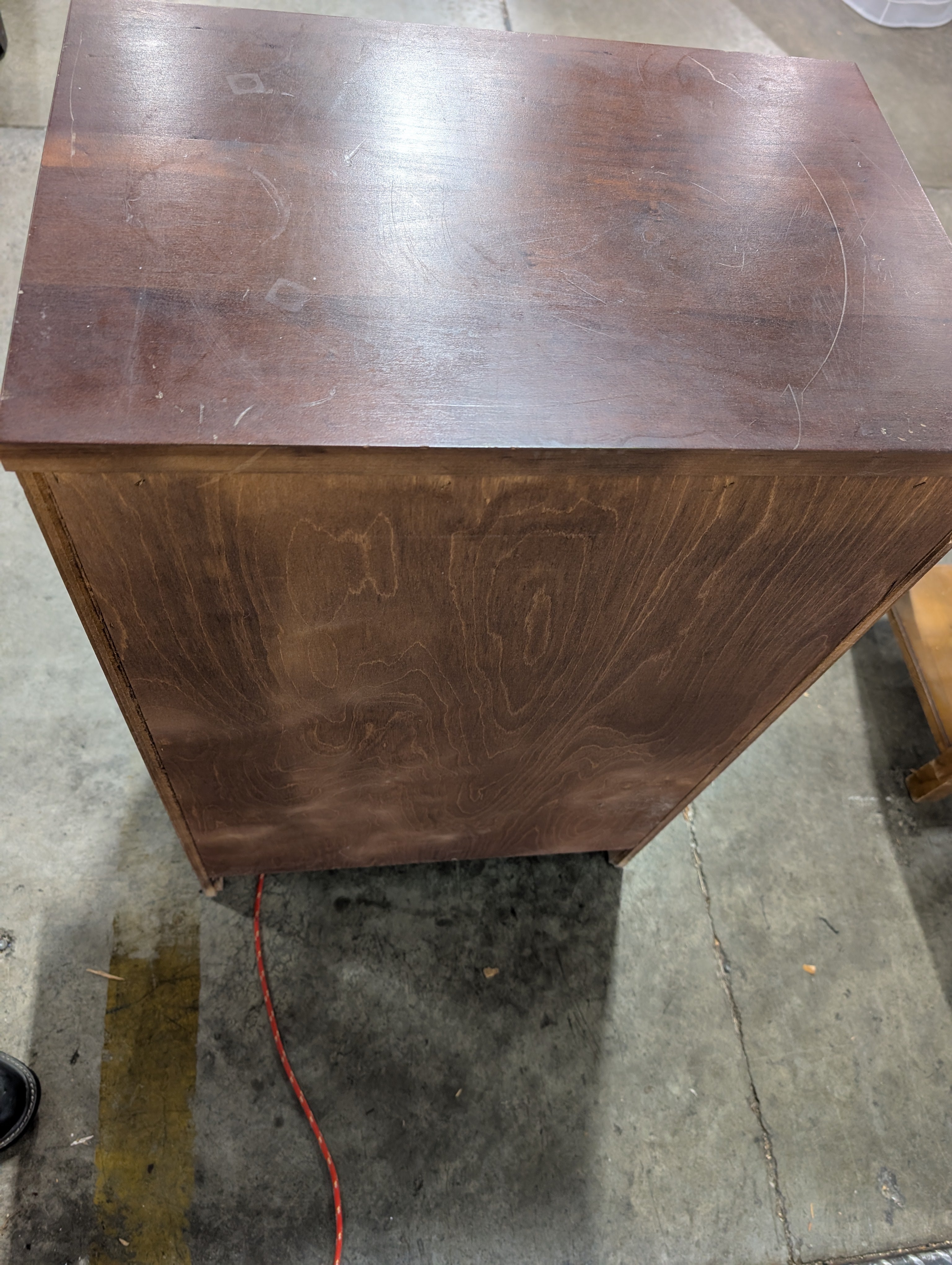 Compact Cherry Stained Wood Bookcase