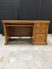 Martin Furniture Classic Brown Wood Office Desk with Three Storage Drawers