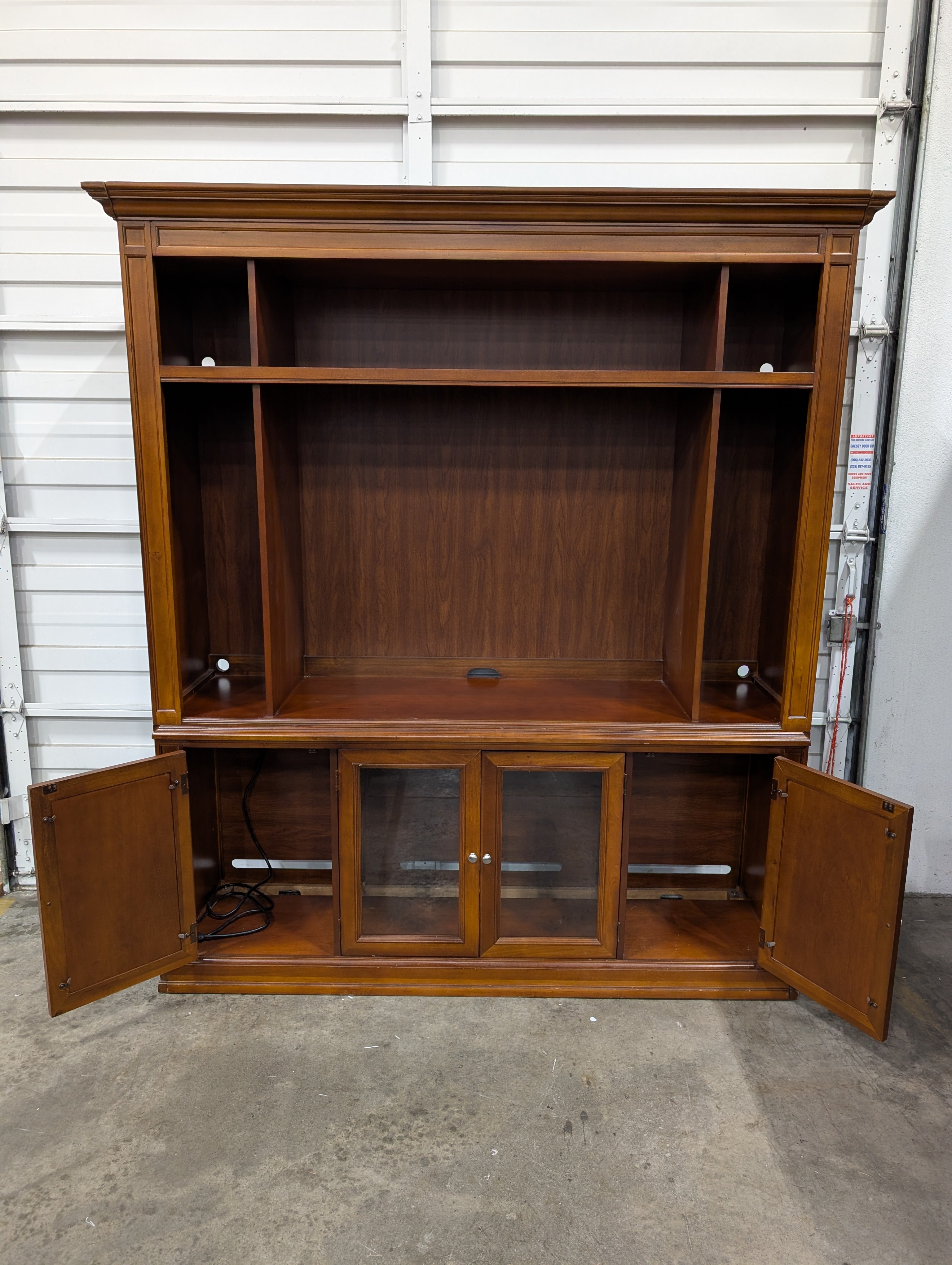 Rich Brown Wooden Media Storage Cabinet