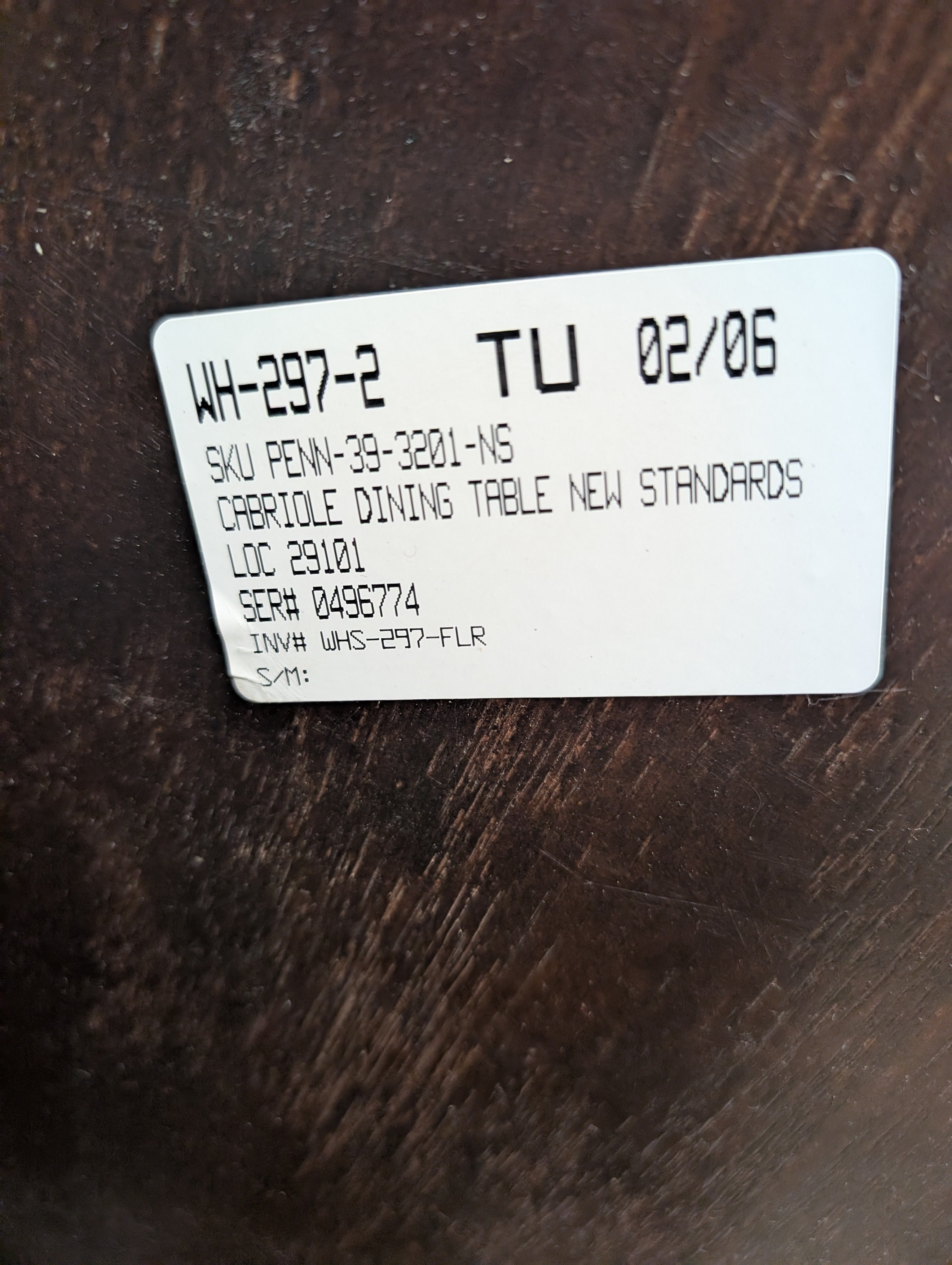 Dining Table in Dark Wood with Two leaves