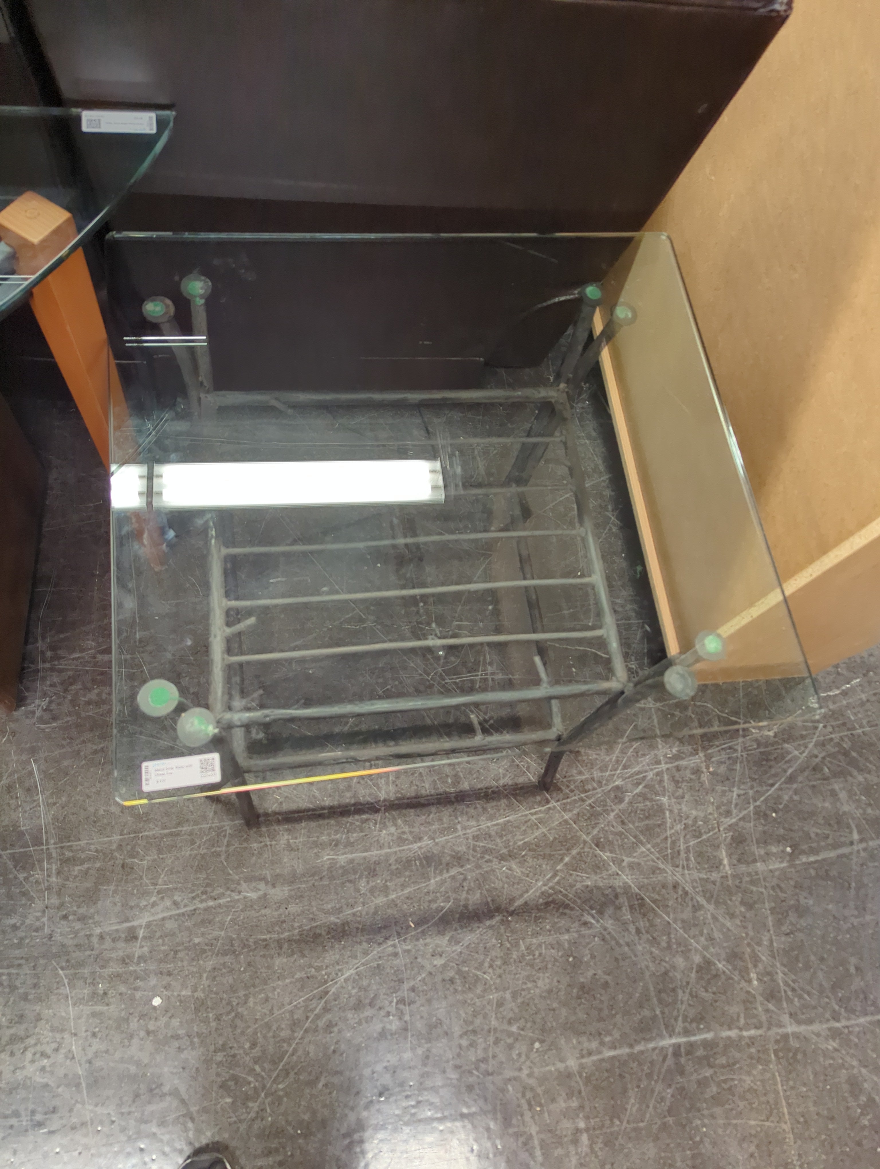 Metal Side Table with Glass Top