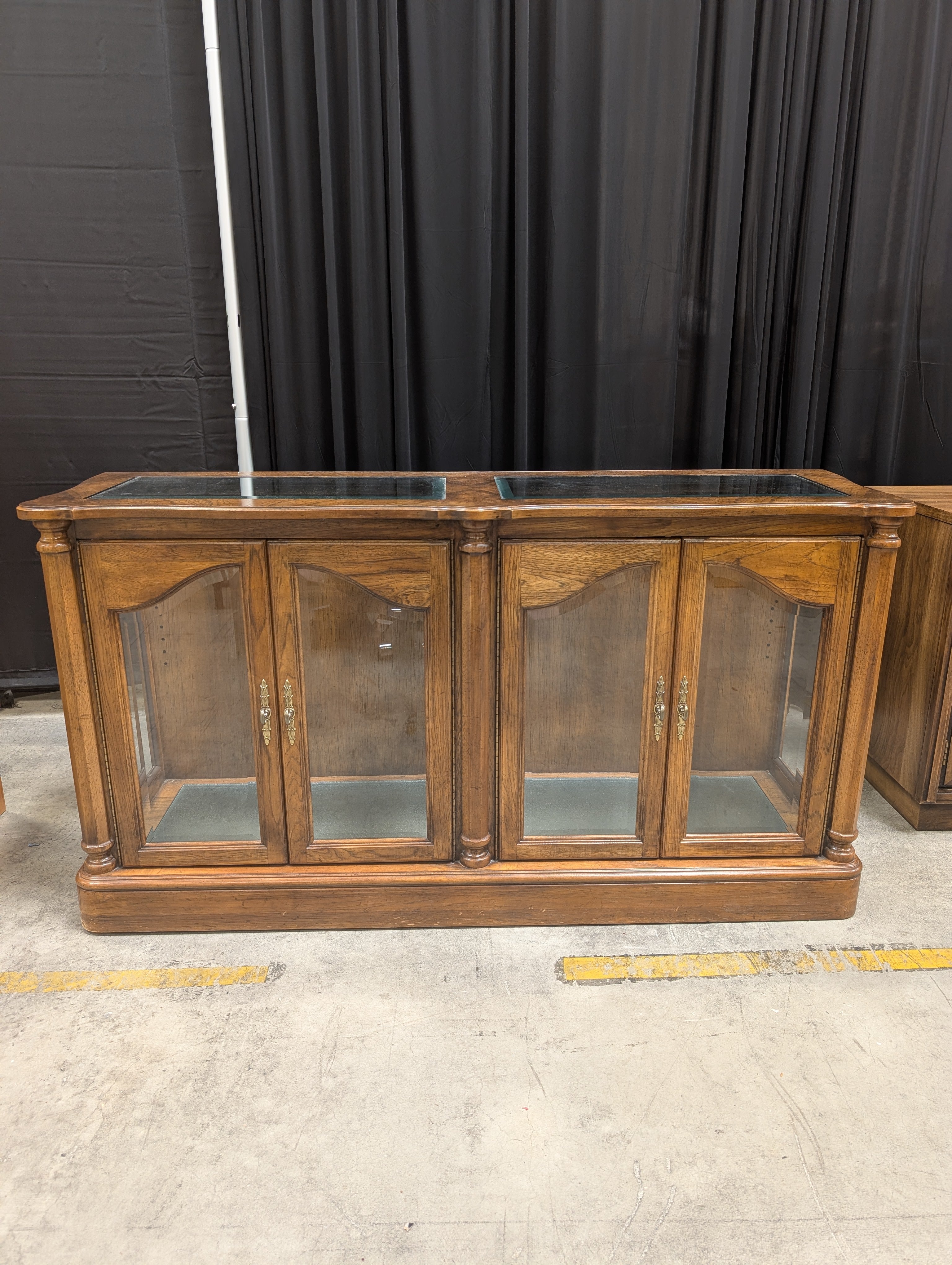 Traditional Four-Door Buffet with Glass Inserts