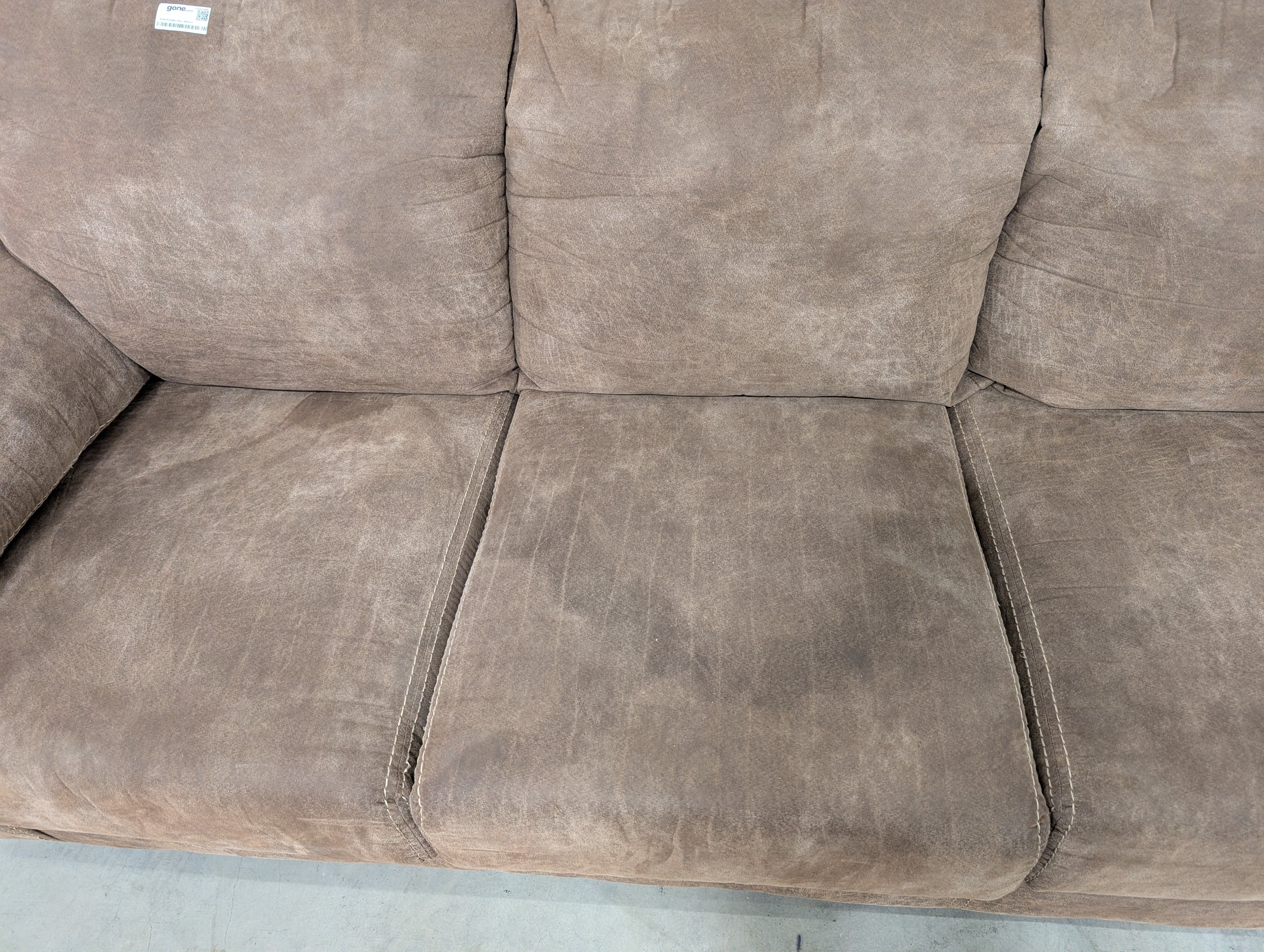 Brown Microfiber Three-Seat Sofa
