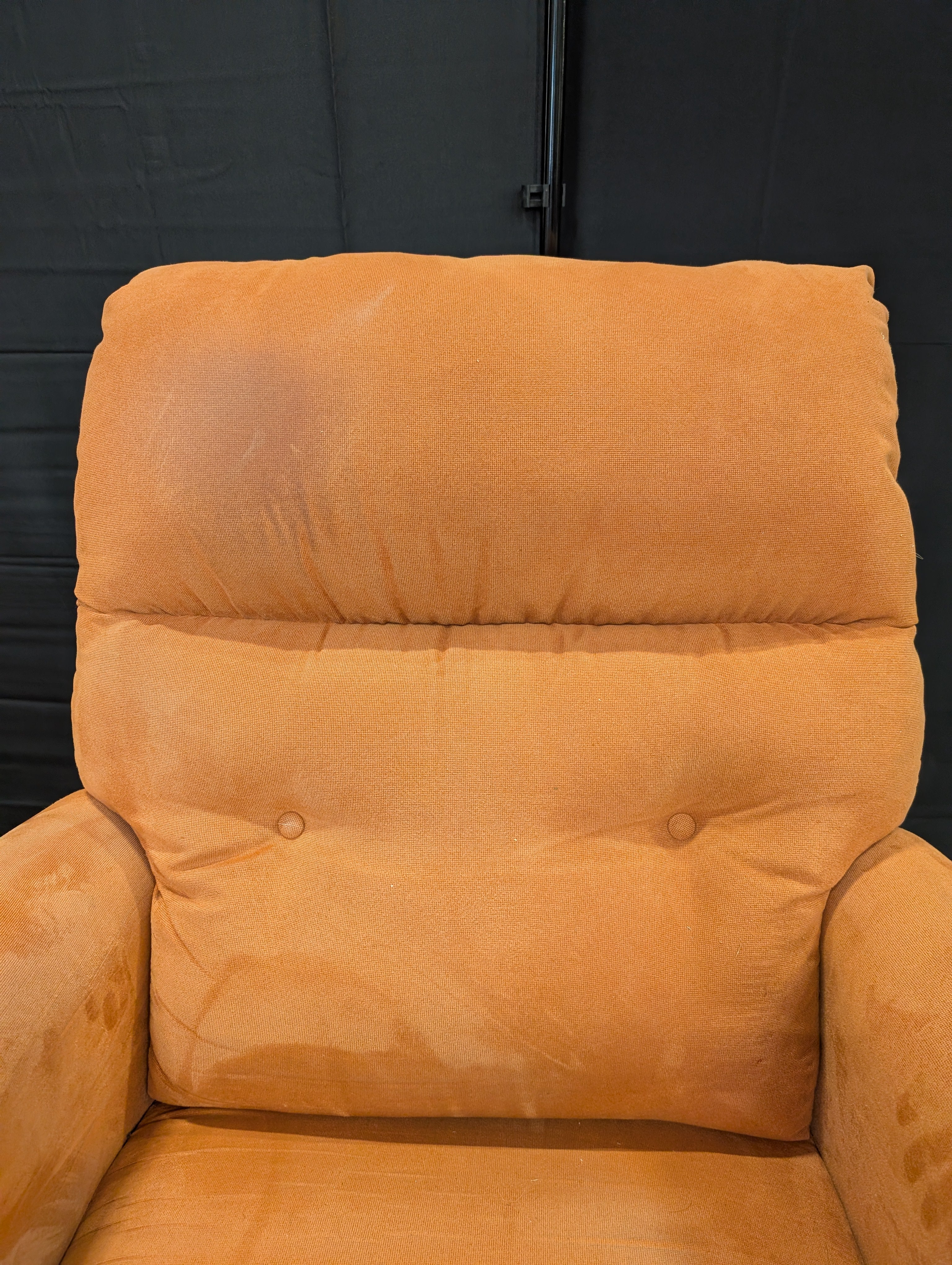LaZboy Terracotta Rolled Arm Recliner in Microfiber