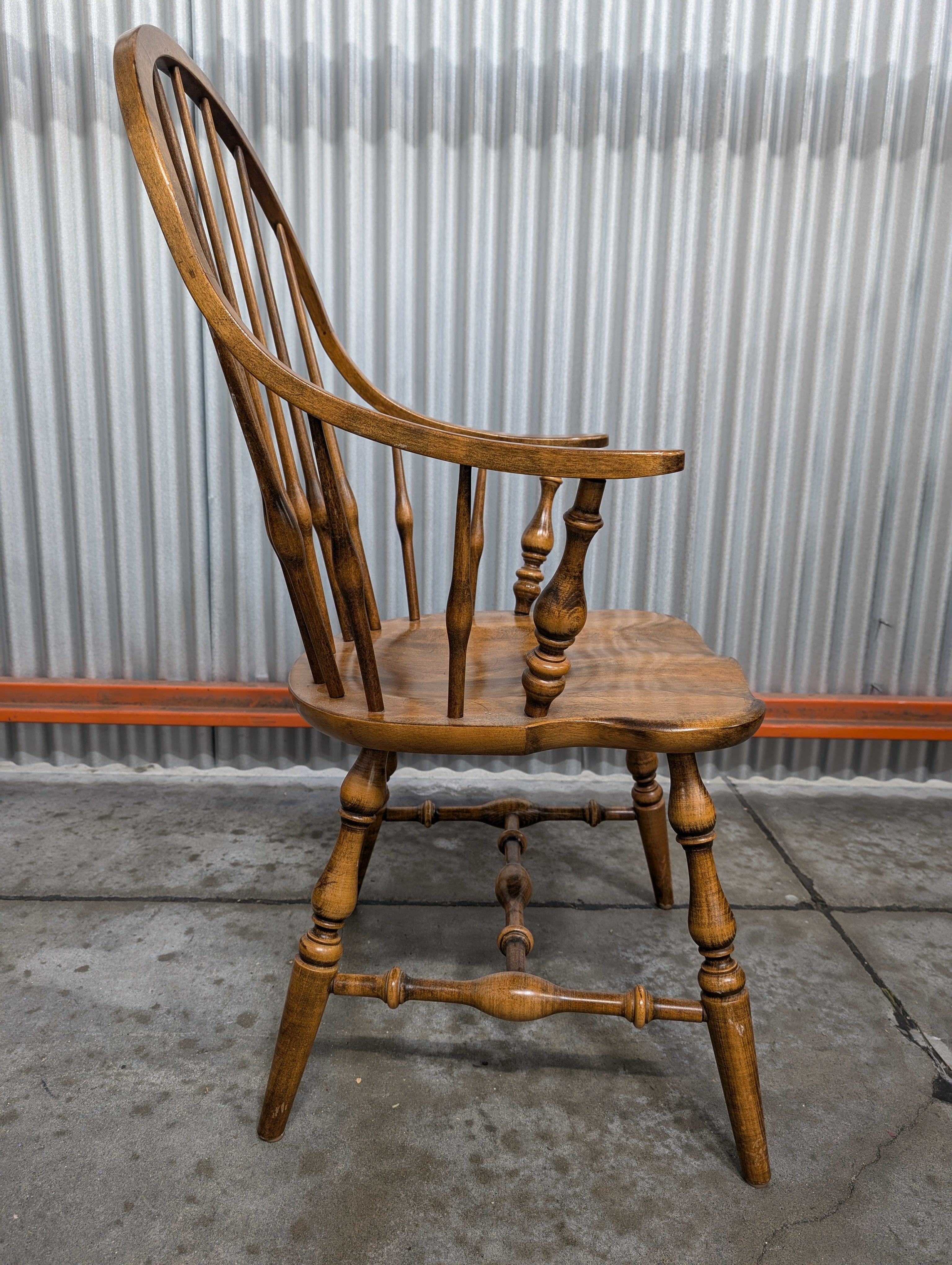 Classic Brown Wood Windsor Spindle Back Chair