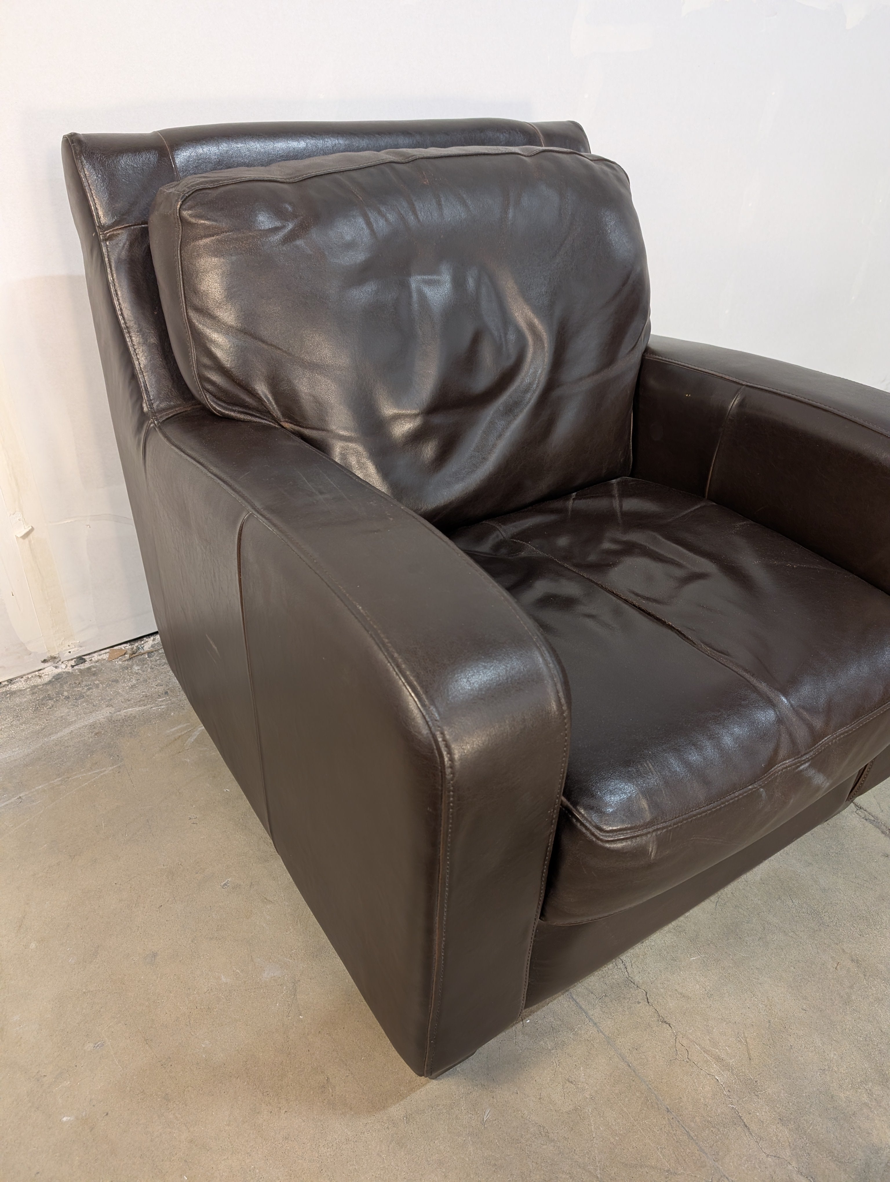 Contemporary Dark Brown Upholstered Armchair