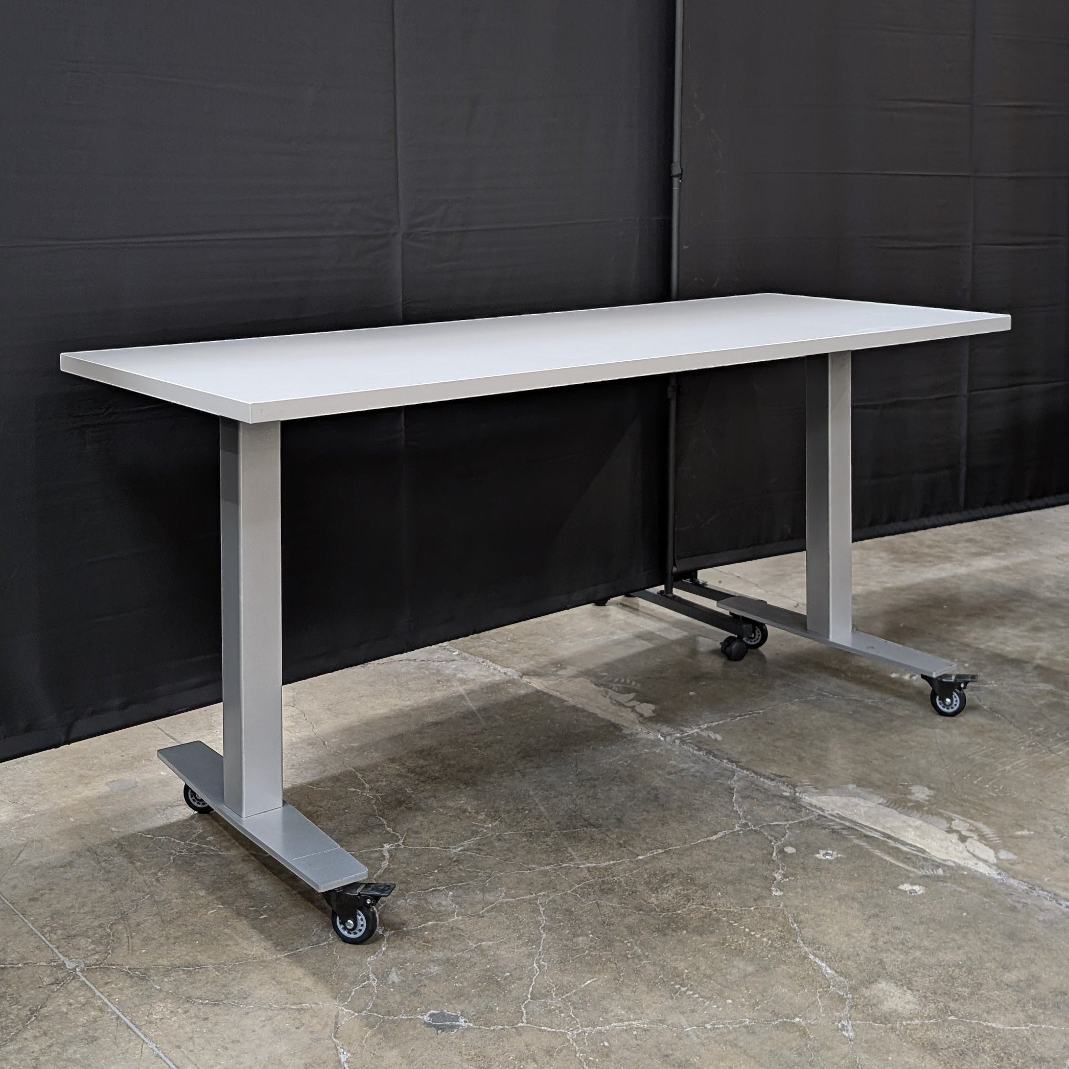 Sienna TL Modern White Top Table with Locking Casters